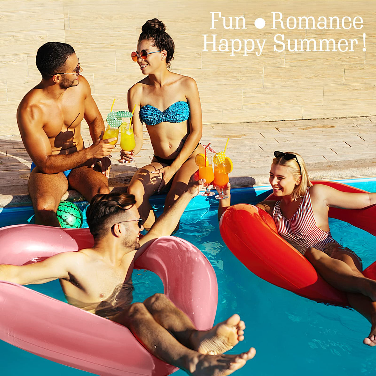 HeySplash Heart Shaped Pool Floatie — Rose Gold, Adult Size, Bachelorette Party & Wedding Decor