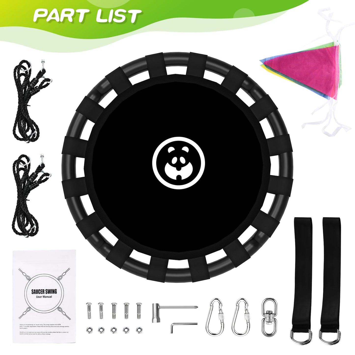 HeyZoo 48-Inch Saucer Swing for Kids & Adults | 900 lb Heavy-Duty Backyard Swing