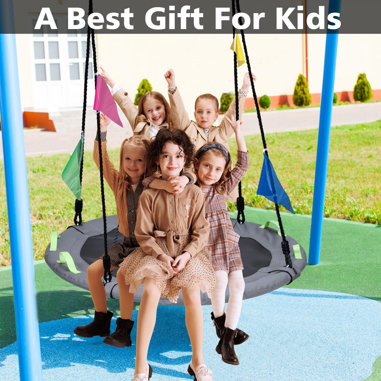 HeyZoo 48-Inch Tree Swing – Large Saucer Flying Swing for Family, 900 lbs Capacity
