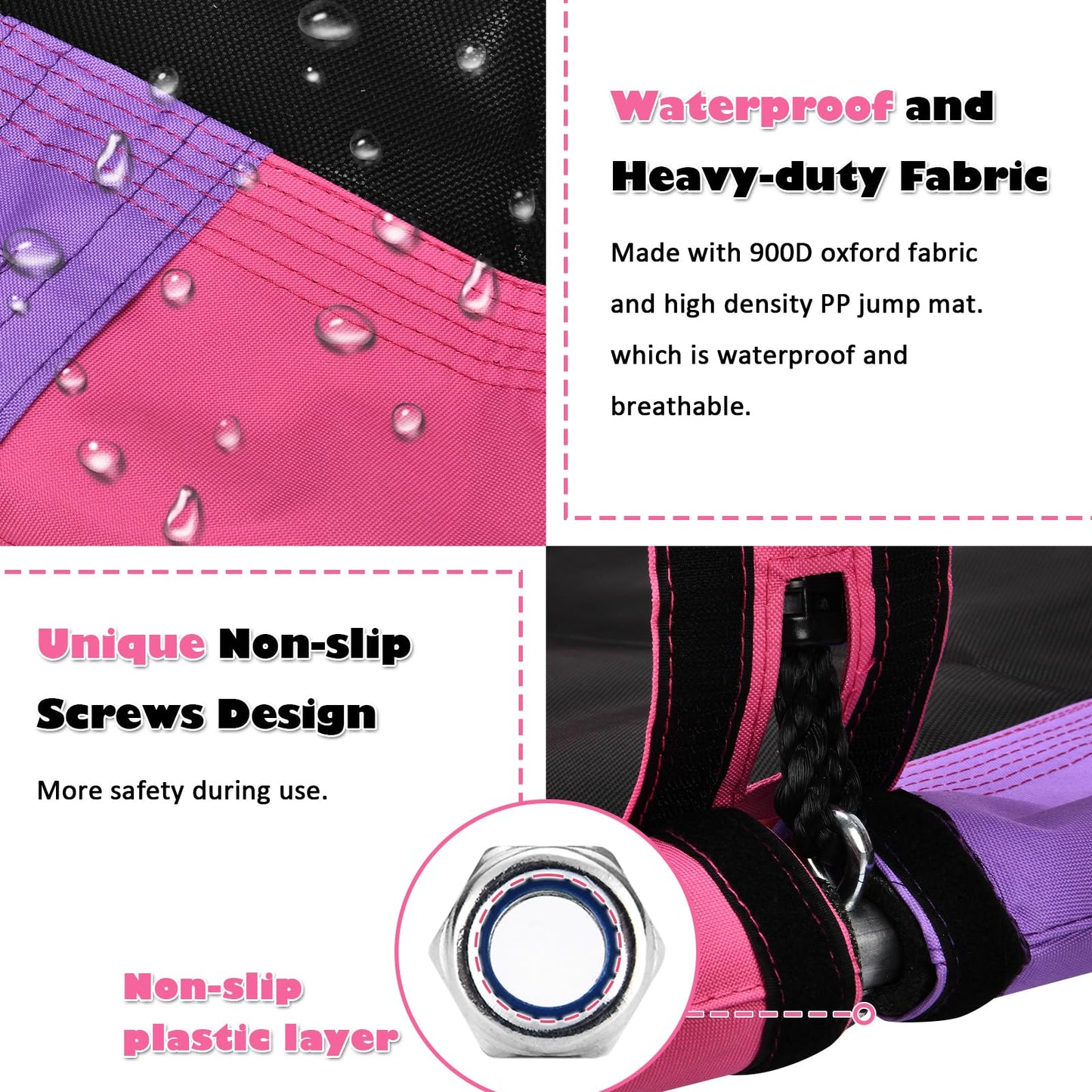 HeyZoo 43-Inch Saucer Swing – 900 lbs Capacity, 360° Swivel, Pink & Purple