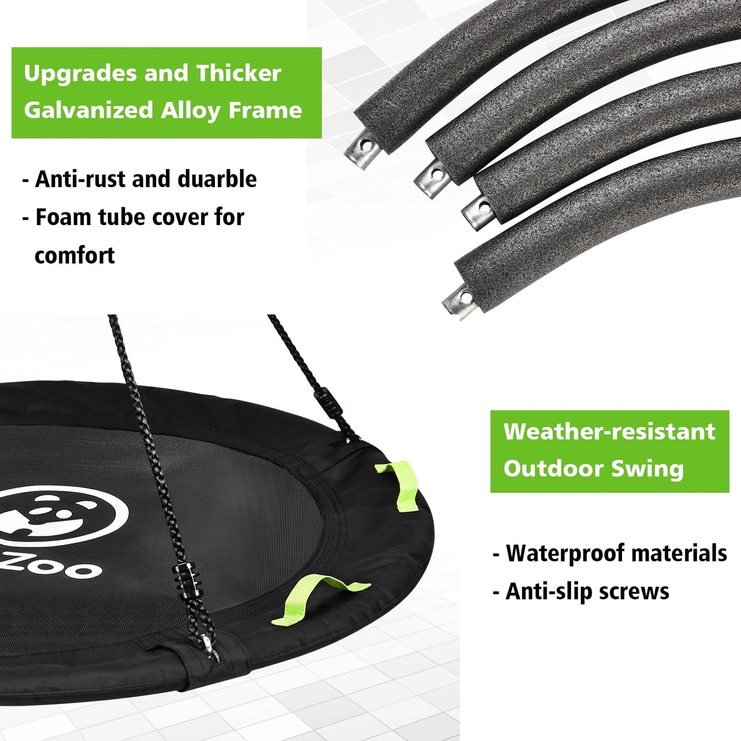 HeyZoo Tree Swing 60-Inch Saucer Swing – 900lbs Capacity, Adjustable Straps, Outdoor Family Fun