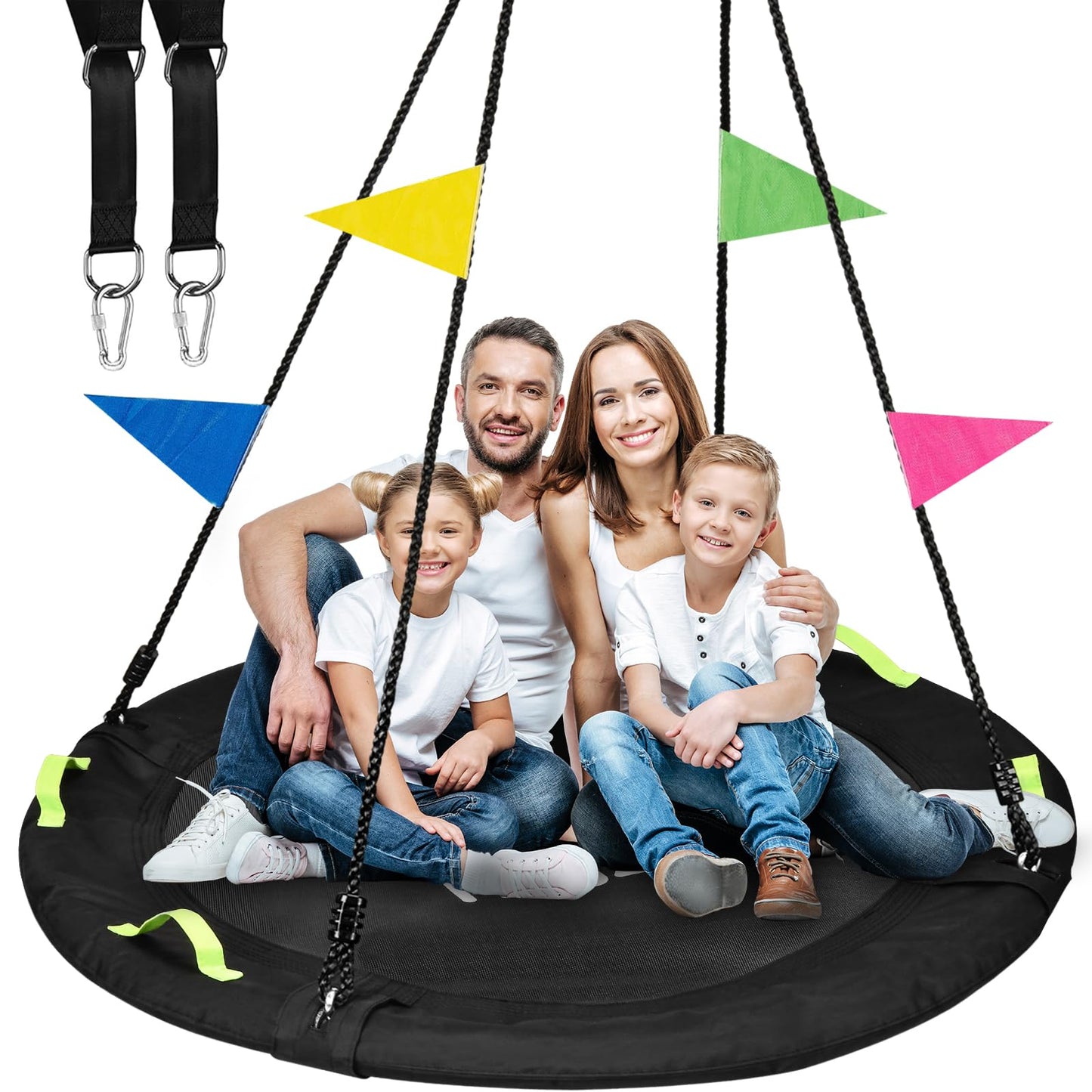 HeyZoo Tree Swing 60-Inch Saucer Swing – 900lbs Capacity, Adjustable Straps, Outdoor Family Fun