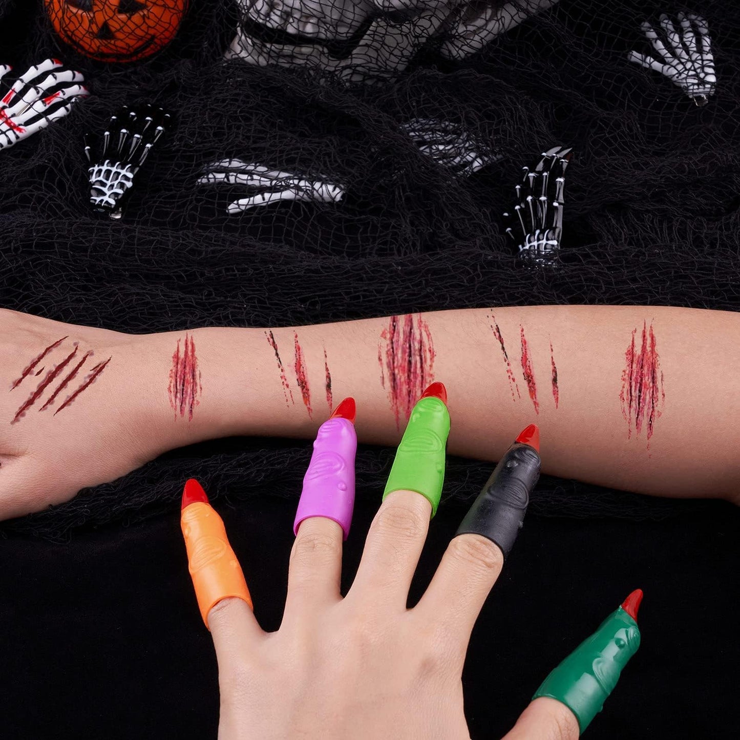 HFATMOS Finger Pointers for Kids – Multicolor Witch Fingers, 24 Pcs