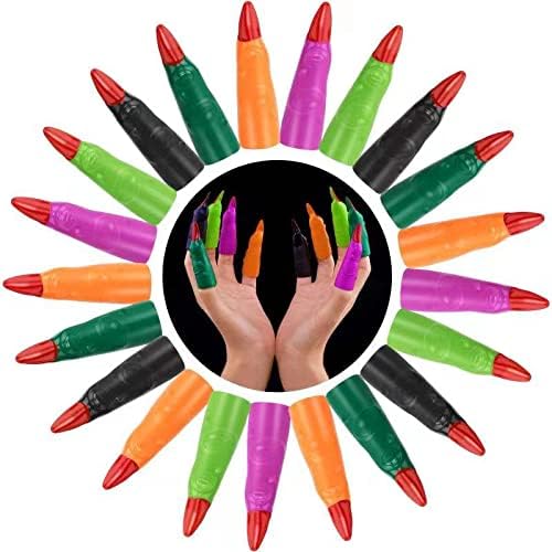 HFATMOS Finger Pointers for Kids – Multicolor Witch Fingers, 24 Pcs