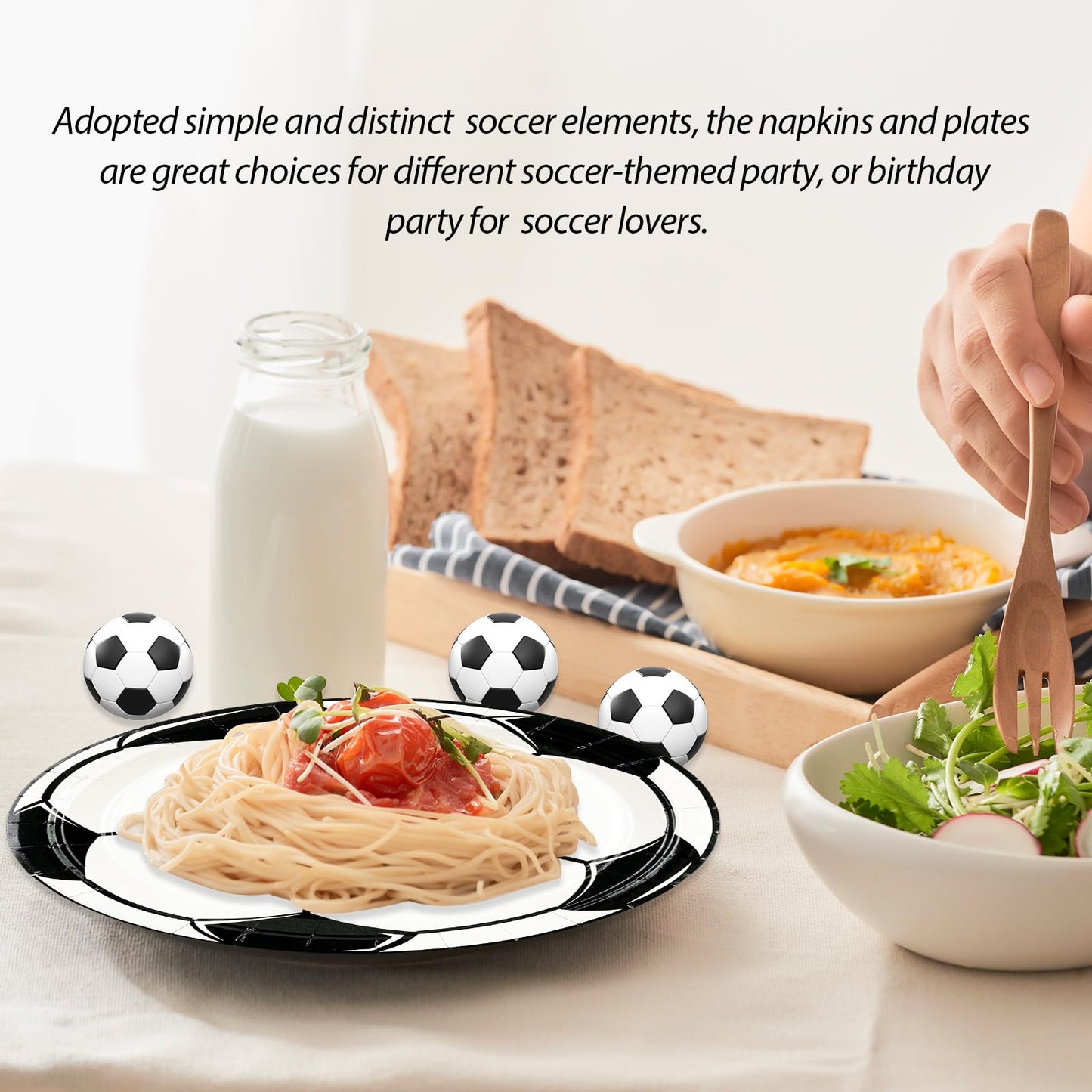 HFBOBP 50PCS Soccer Plates & Napkins Party Decorations – 7-inch Disposable Tableware Set