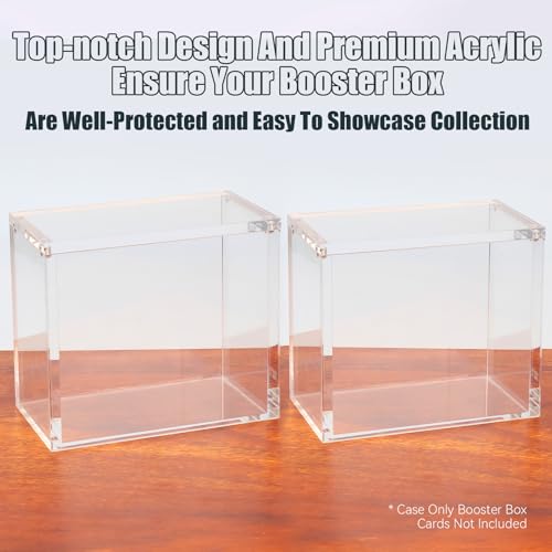 HgiVroskelia Booster Box Acrylic Case — 8mm + 4mm Thick Clear, Magnetic Closure, PKMN Compatible
