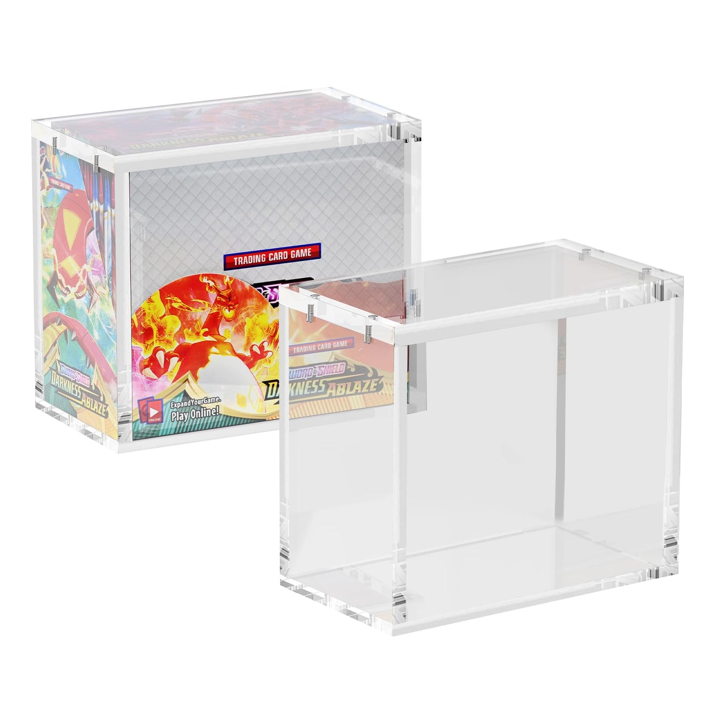 HgiVroskelia Booster Box Acrylic Case — 8mm + 4mm Thick Clear, Magnetic Closure, PKMN Compatible