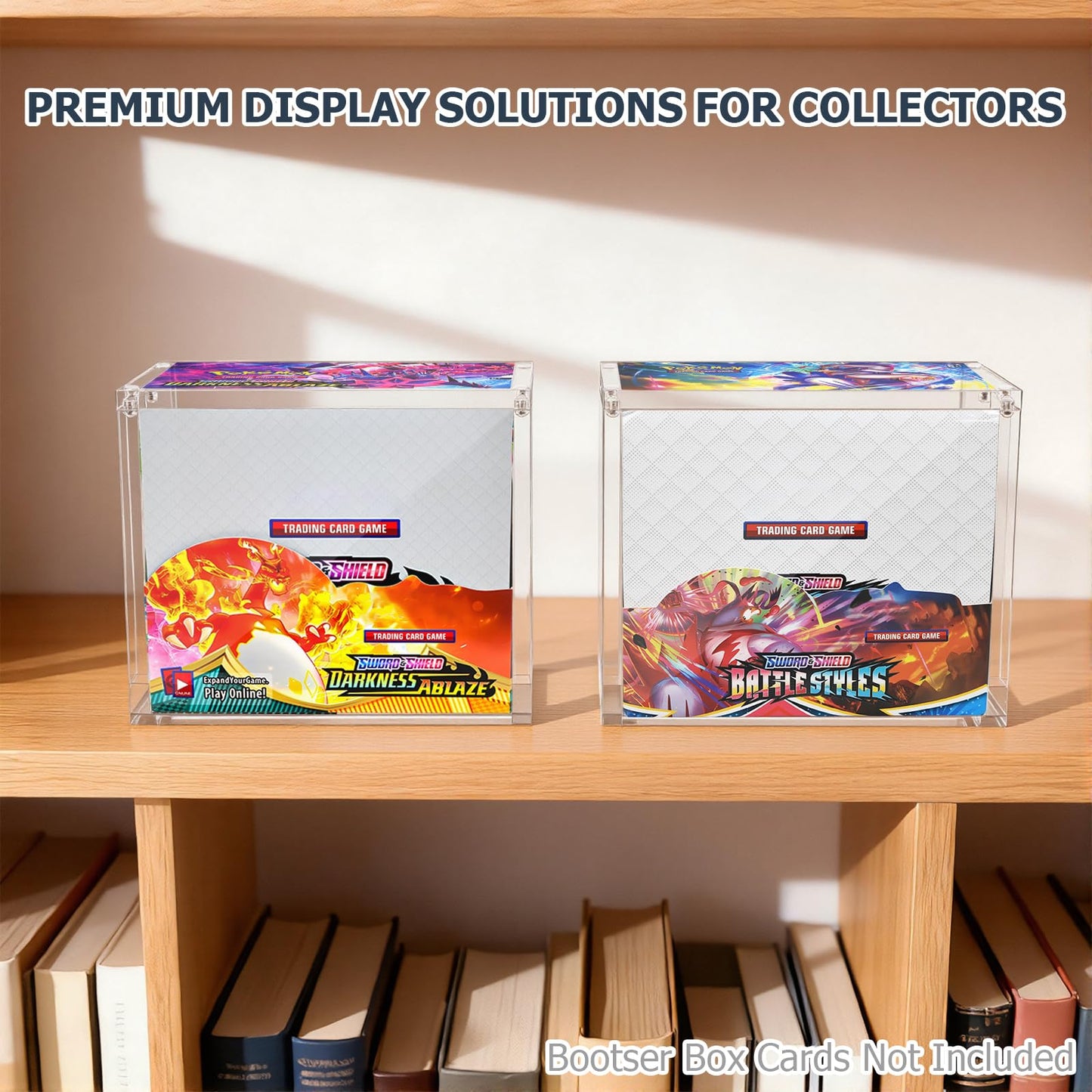 HgiVroskelia Booster Box Acrylic Case — 8mm + 4mm Thick Clear, Magnetic Closure, PKMN Compatible