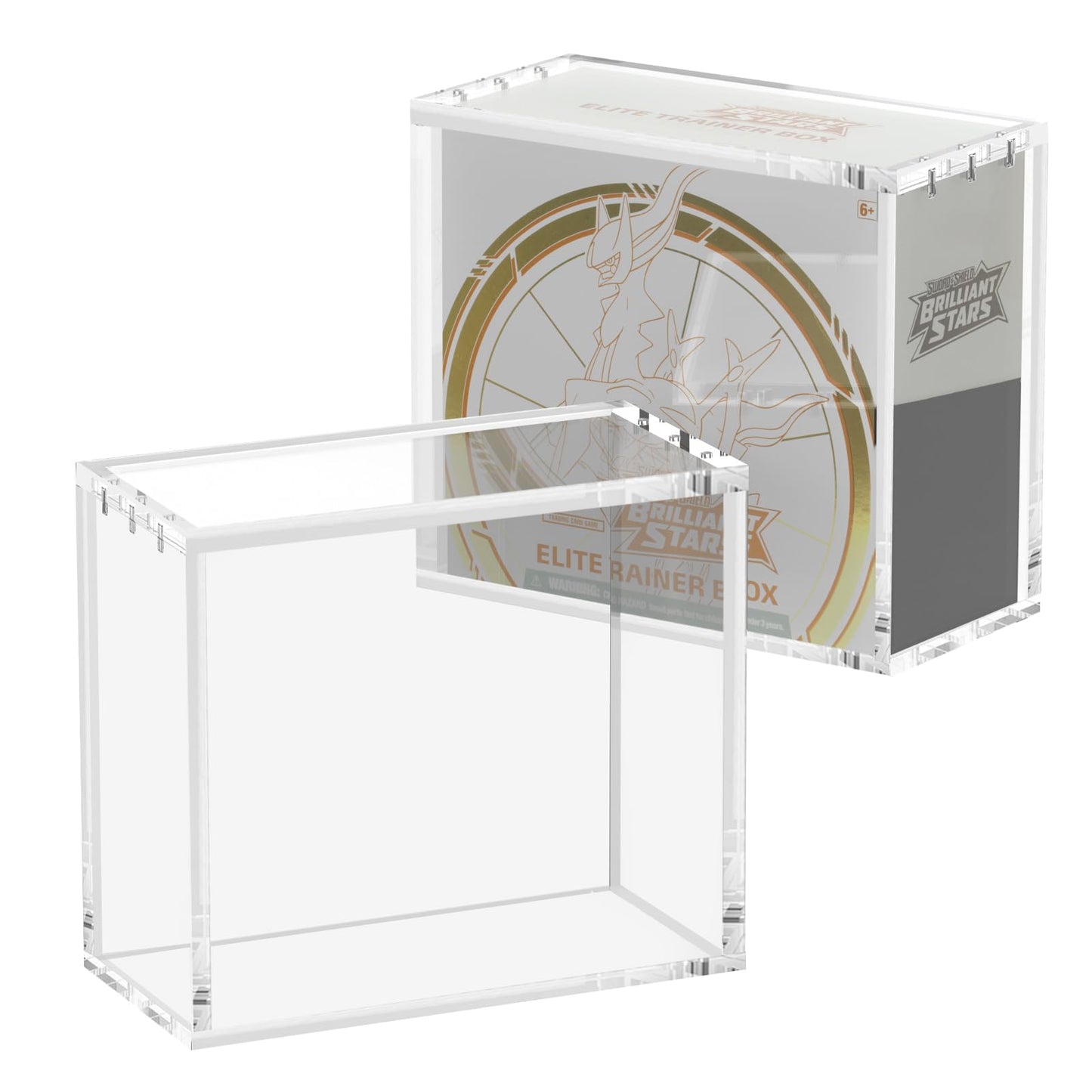 HgiVroskelia ETB Acrylic Case Elite Trainer Box Protector — 8mm + 4mm Thick, Magnetic Closure