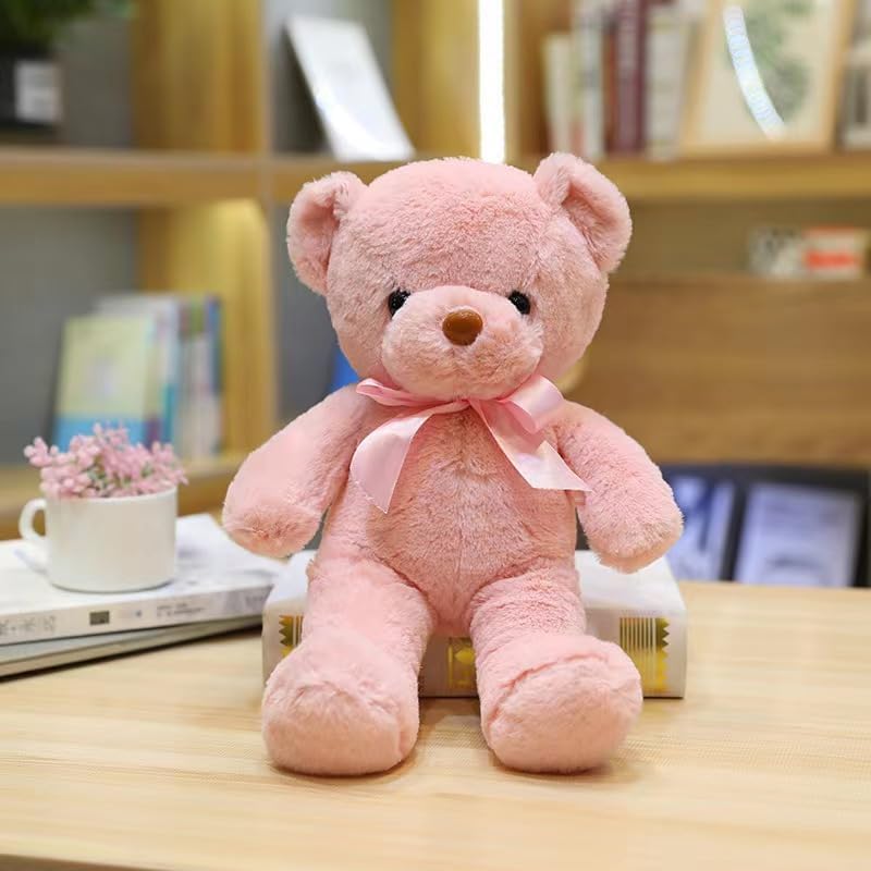 Hgplvxj 13.5-Inch Pink Teddy Bear Plush – Soft Stuffed Toy Gift