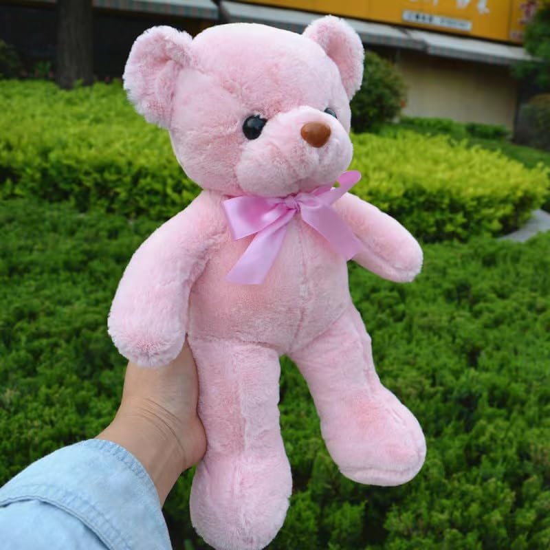 Hgplvxj 13.5-Inch Pink Teddy Bear Plush – Soft Stuffed Toy Gift