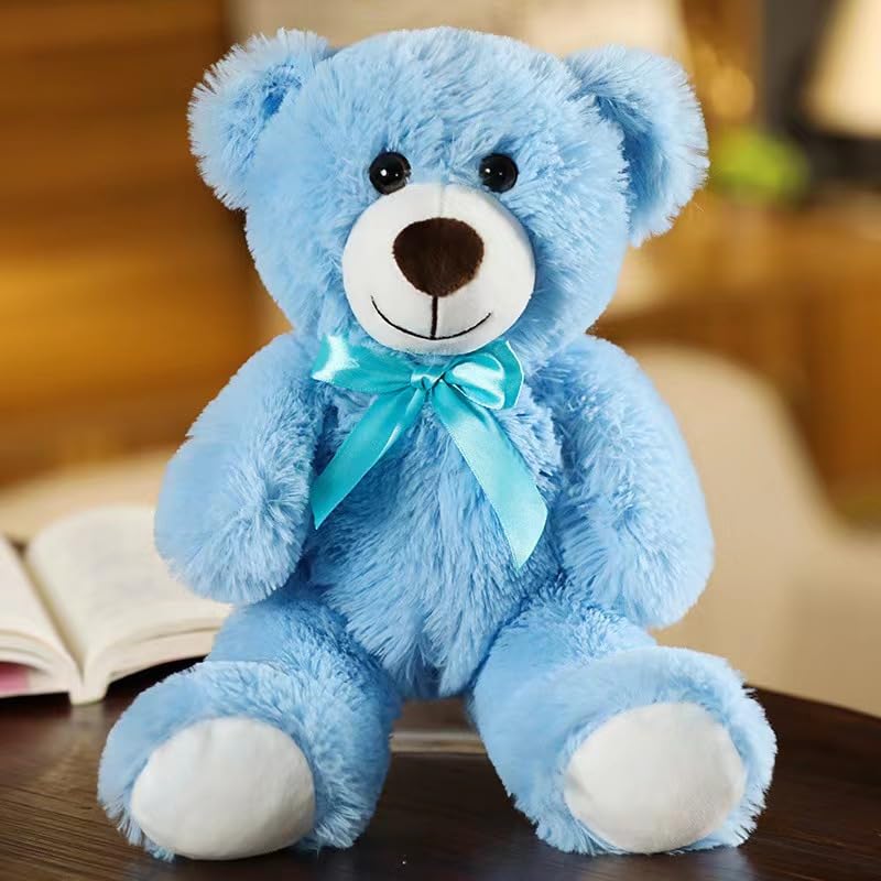 Hgplvxj 13-Inch Blue Teddy Bear Plush – Soft Gift for Kids