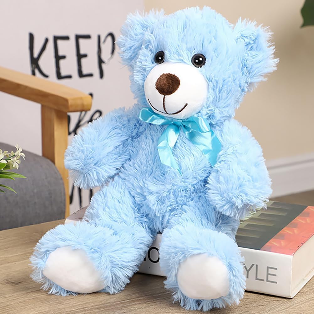 Hgplvxj 13-Inch Blue Teddy Bear Plush – Soft Gift for Kids