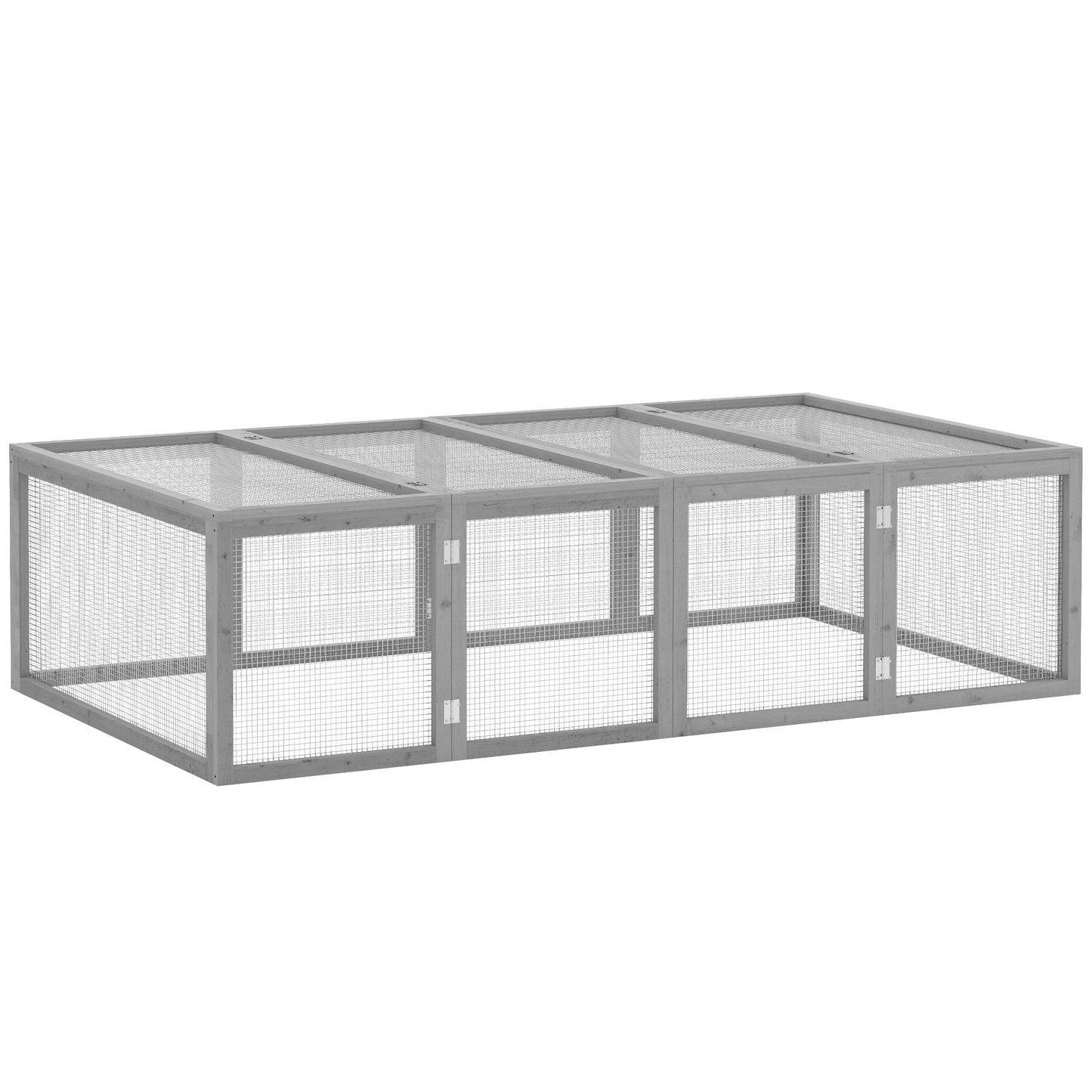 PawHut Wooden Rabbit Hutch Cage House with Wire Mesh