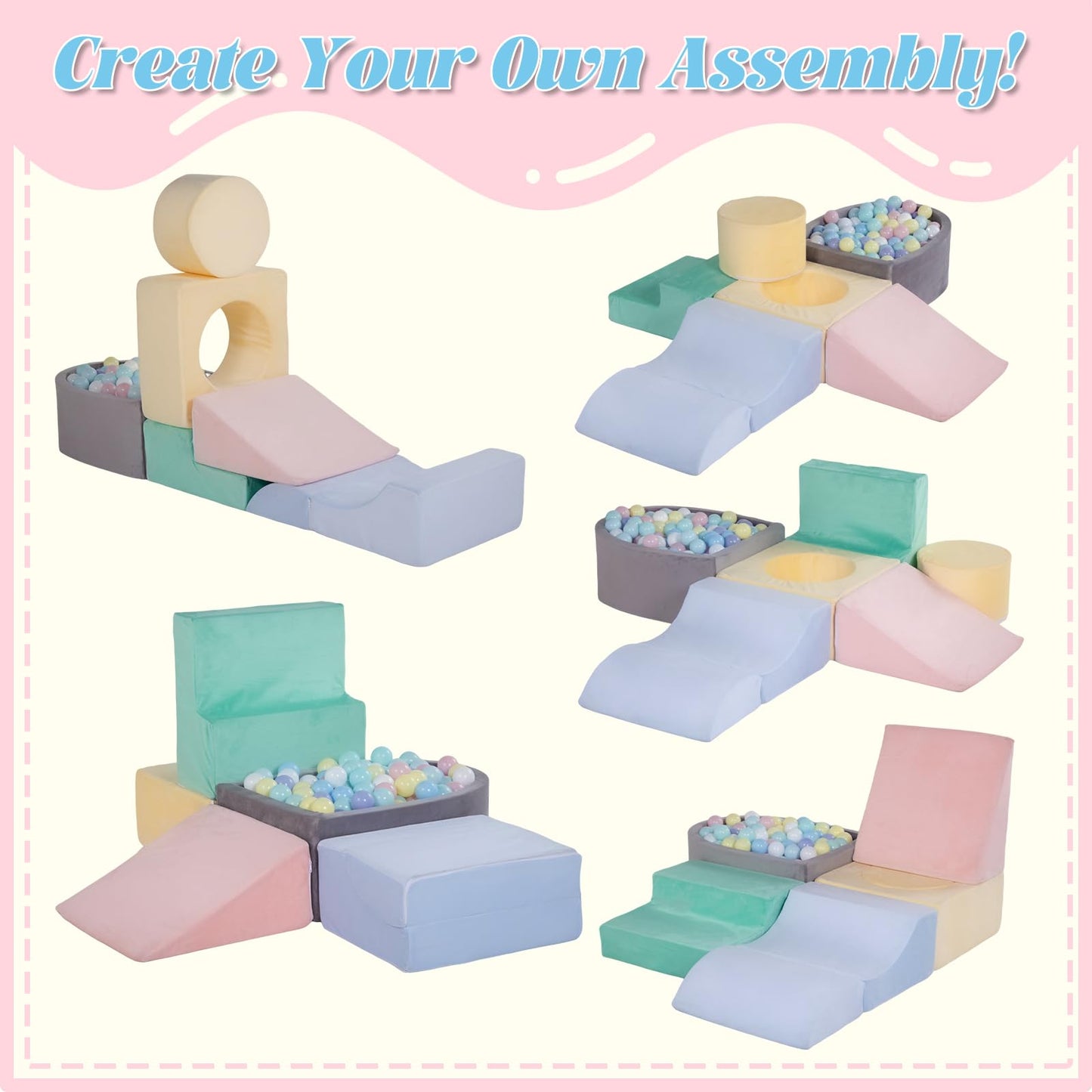 HHH HIKECUCAN Climbing Toys for Toddlers 1-3 — 6-Piece Soft Foam Blocks Set