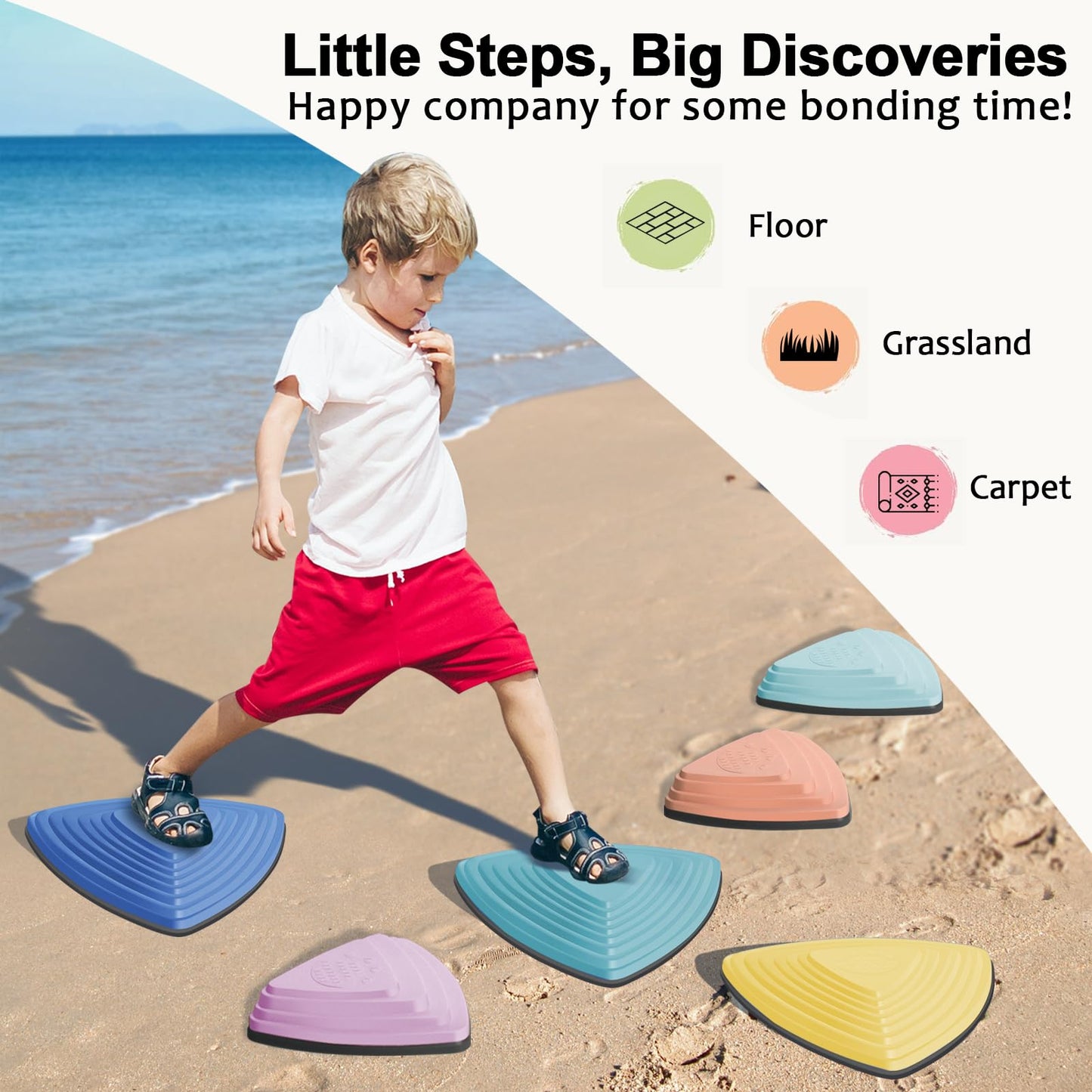 HHH HIKECUCAN Stepping Stones for Kids – Non-Slip Balance Rocks