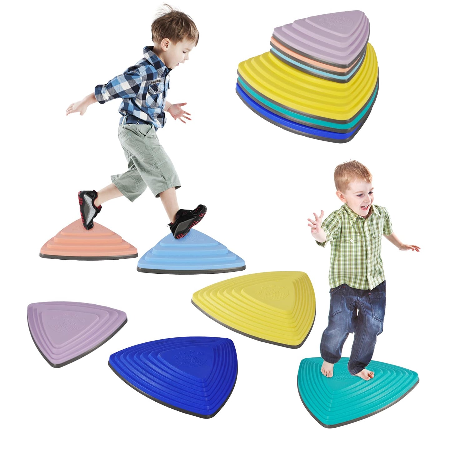 HHH HIKECUCAN Stepping Stones for Kids – Non-Slip Balance Rocks