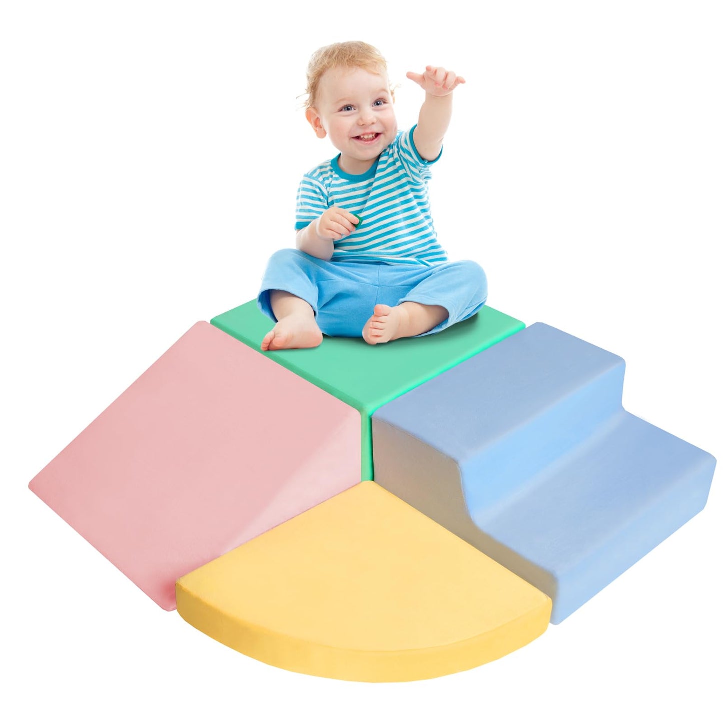 HHH HIKECUCAN Foam Climb Blocks for Toddlers 1-3 | 4-Piece Soft Climbing Toys