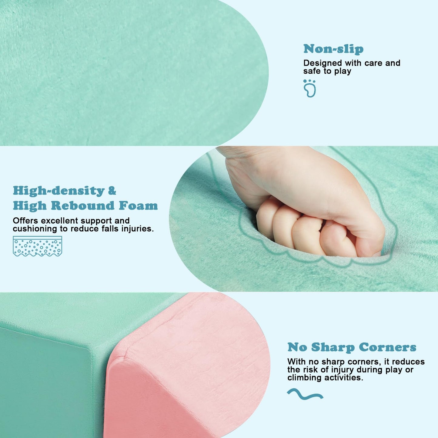 HHH HIKECUCAN Foam Climb Blocks for Toddlers 1-3 | 4-Piece Soft Climbing Toys