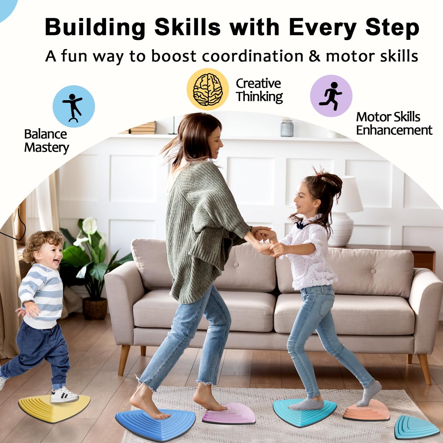 HHH HIKECUCAN Stepping Stones for Kids – Non-Slip Balance Rocks
