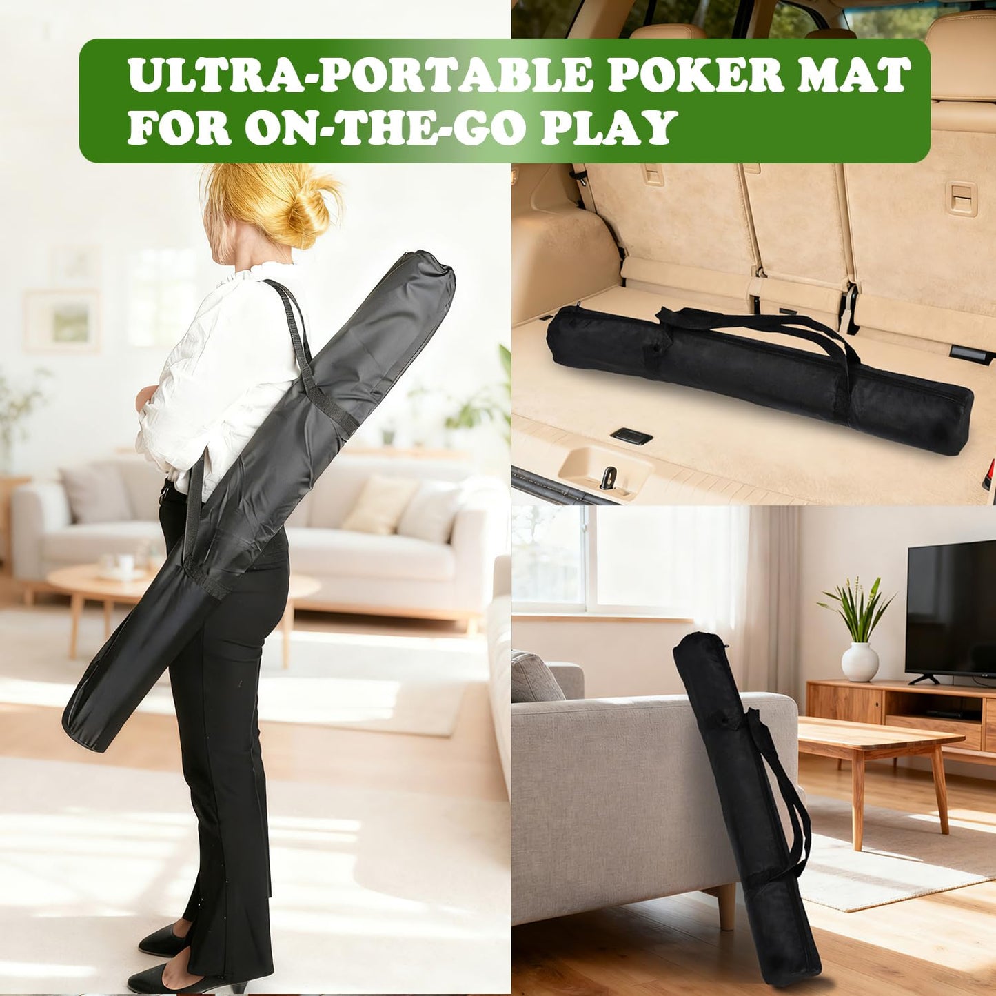 HHH HIKECUCAN Poker Mat for Table – 70x35 Inch, Green & Blue