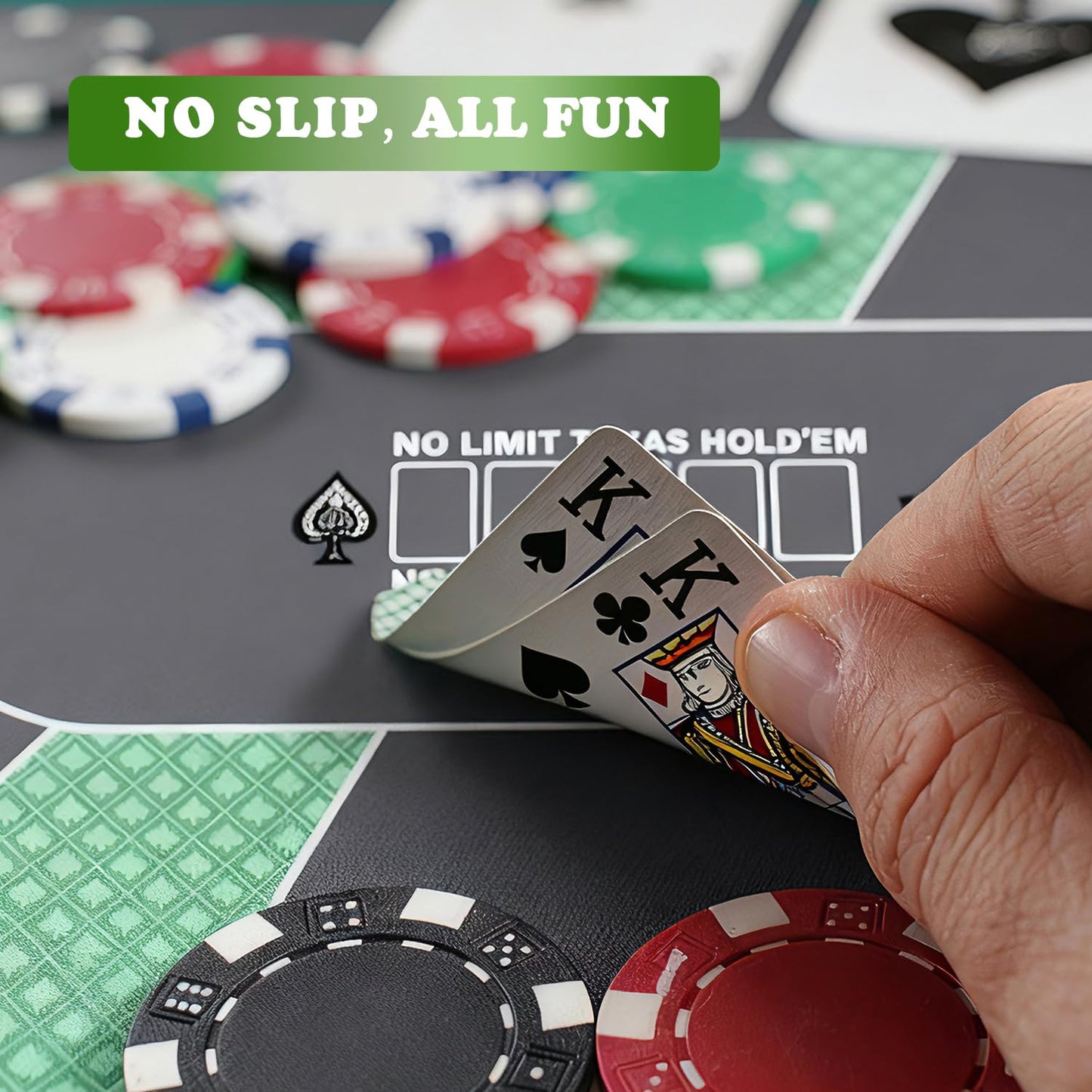HHH HIKECUCAN Poker Mat for Table – 70x35 Inch, Green & Blue