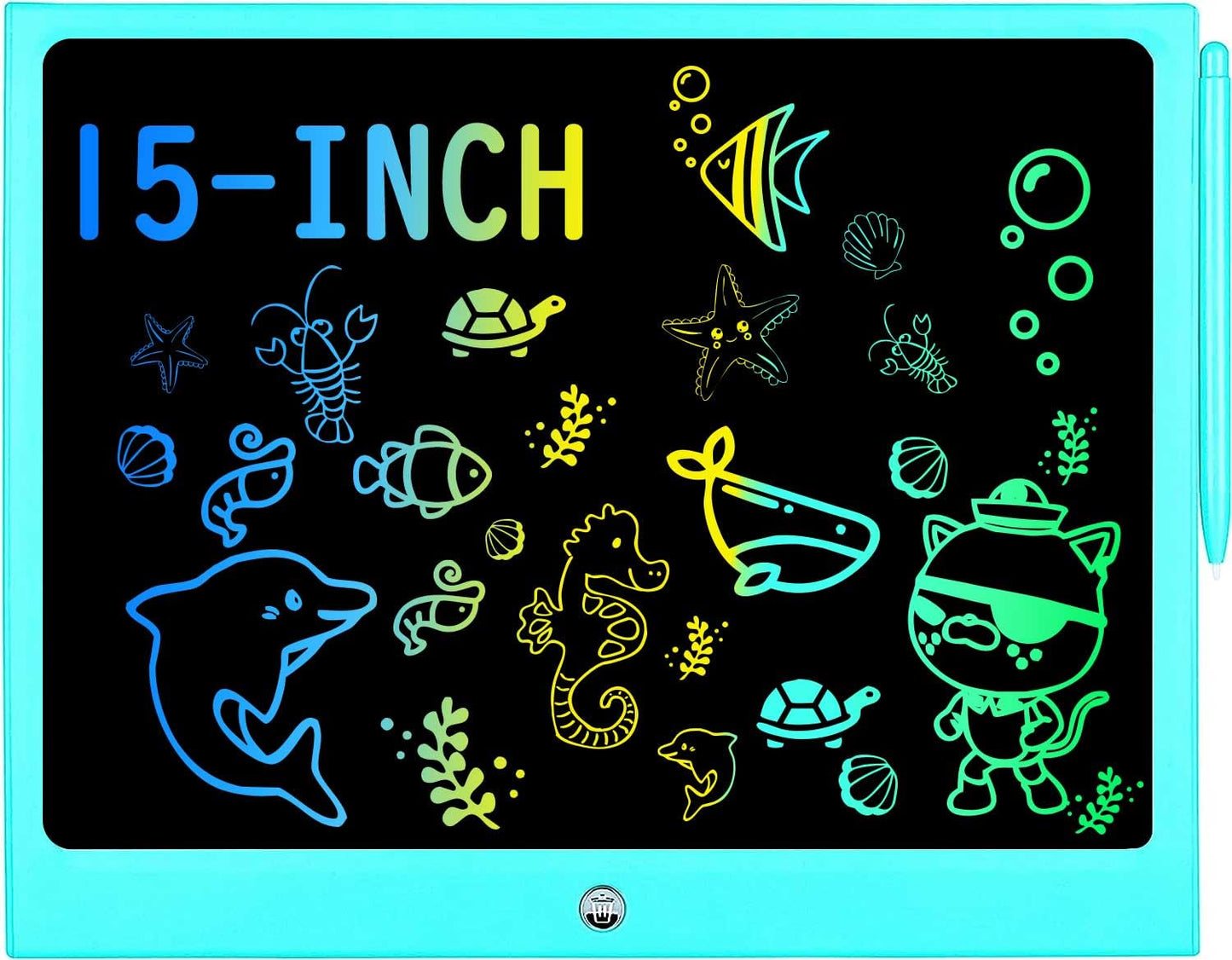 HHN LCD Writing Tablet 15-Inch – Colorful Doodle Board for Kids 3+ | Erasable Learning Toy