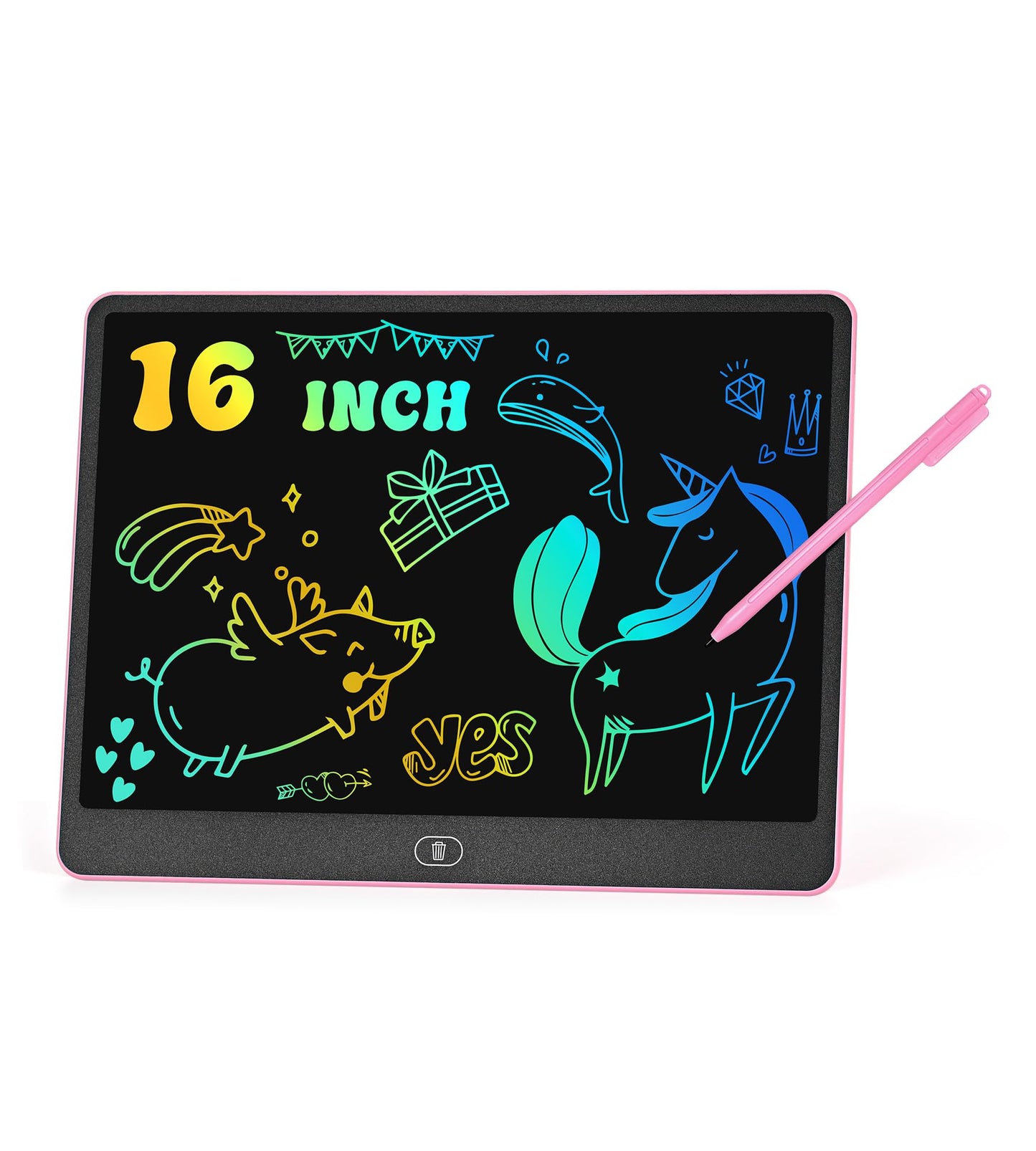 HHN LCD Writing Tablet 16-Inch Colorful Doodle Board – Safe, Eye-Protective Learning Toy for Kids