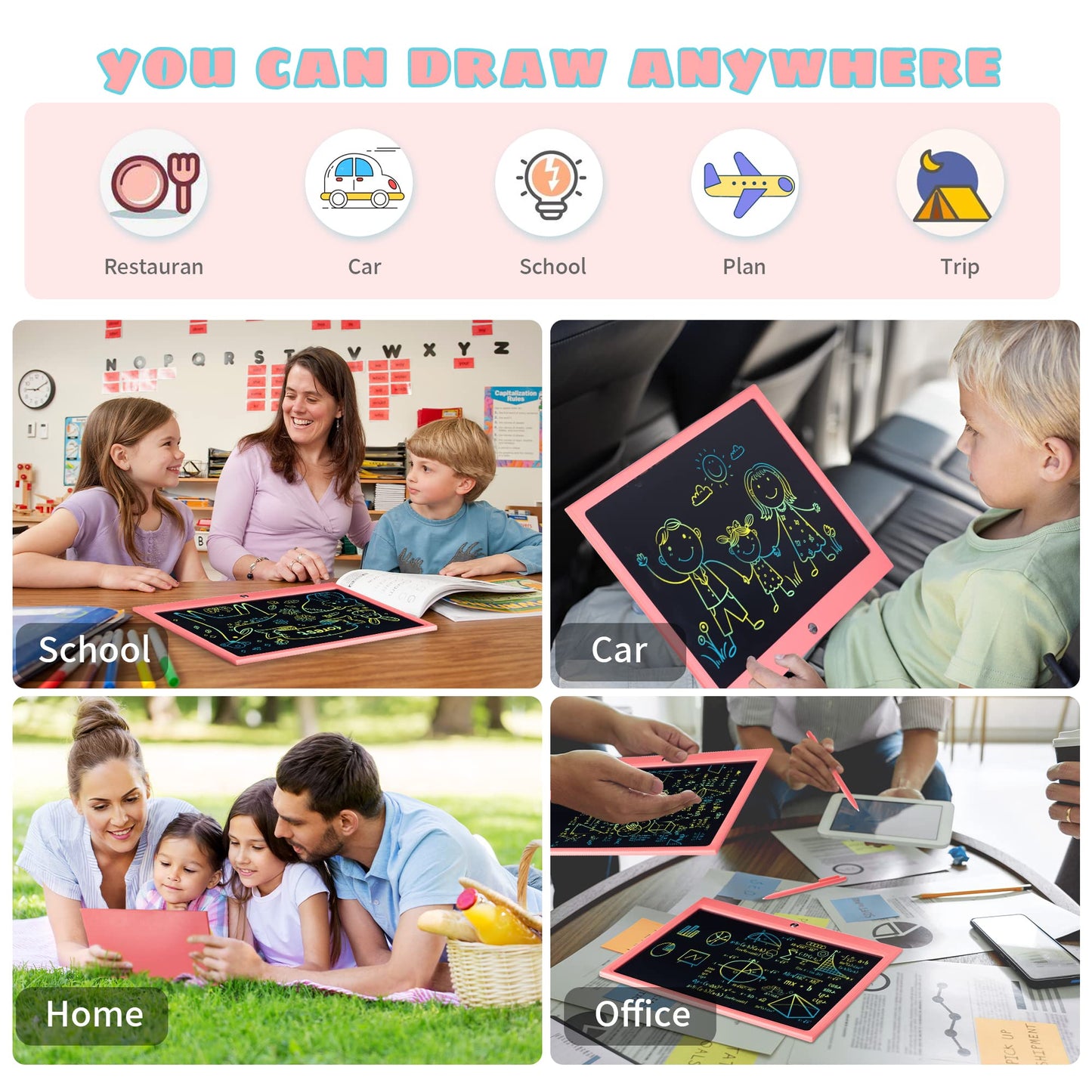HHN LCD Writing Tablet for Kids - 15-Inch Doodle Board | No Blue Light