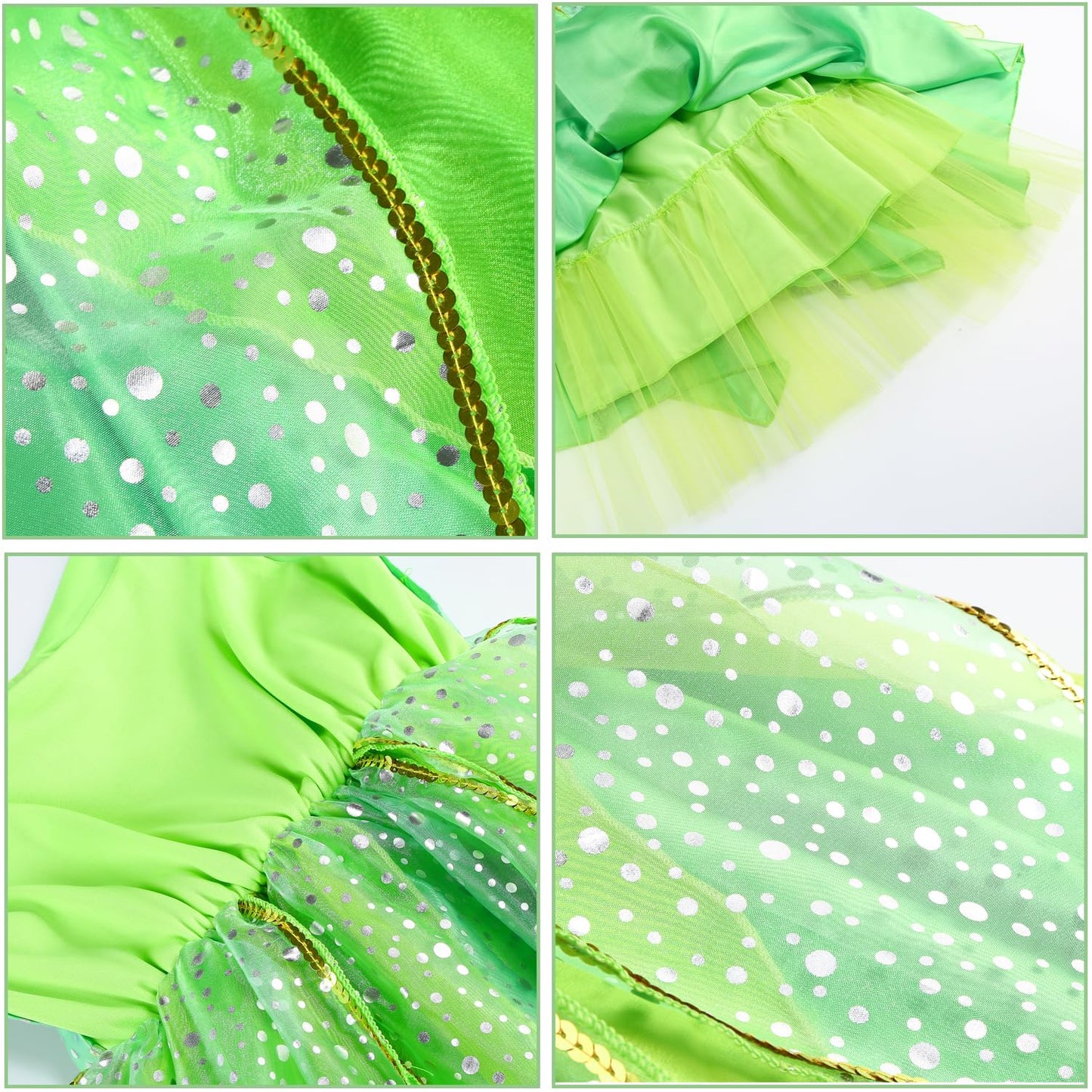 HHYTOKKI Fairy Princess Costume Set with Wings – Girls Forest Dress & Floral Accessories (3-10Y)