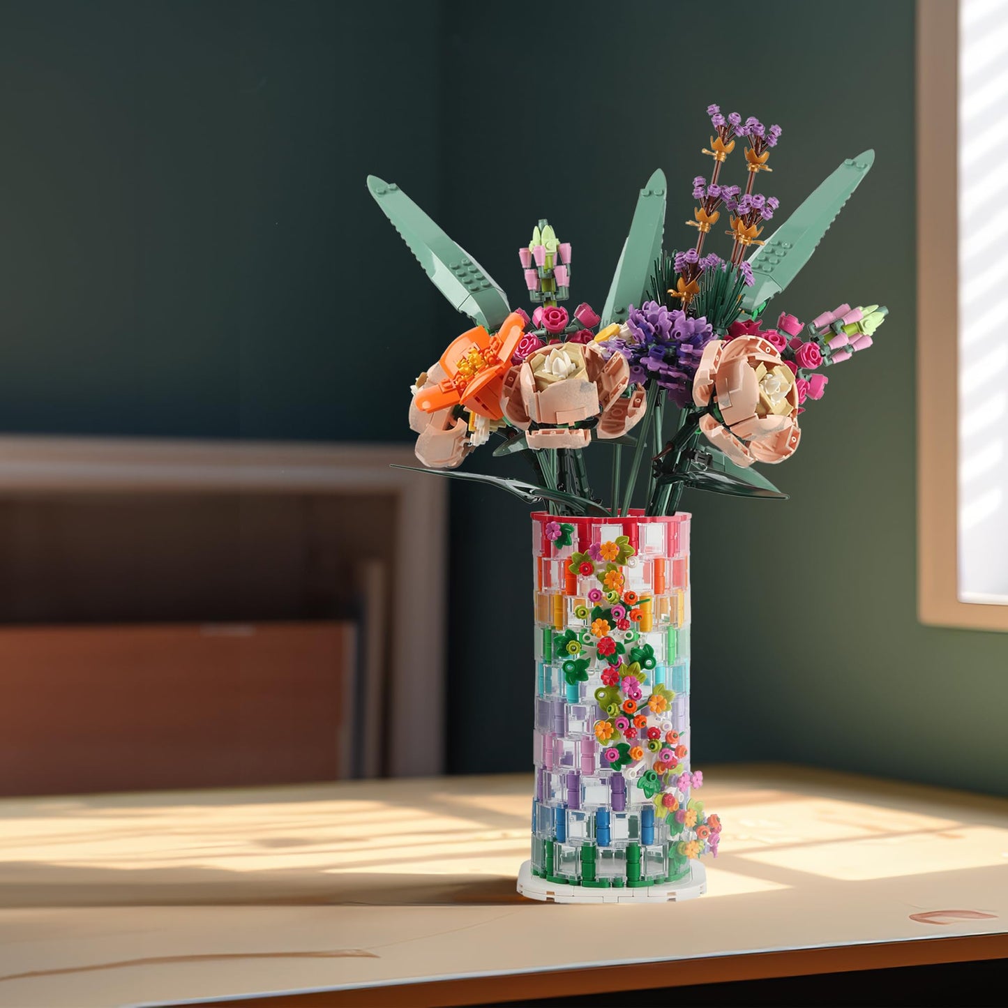 HI-REEKE Vase Building Set for Flowers Bouquet 10280 10313 – Transparent Display Vase Kit