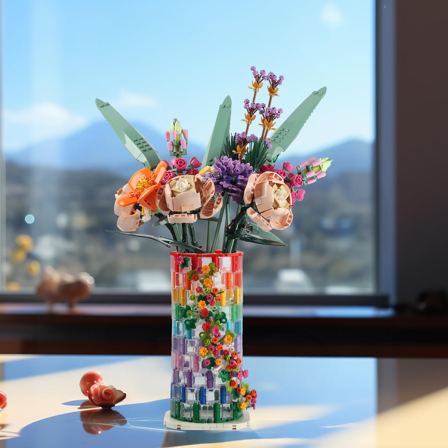 HI-REEKE Vase Building Set for Flowers Bouquet 10280 10313 – Transparent Display Vase Kit