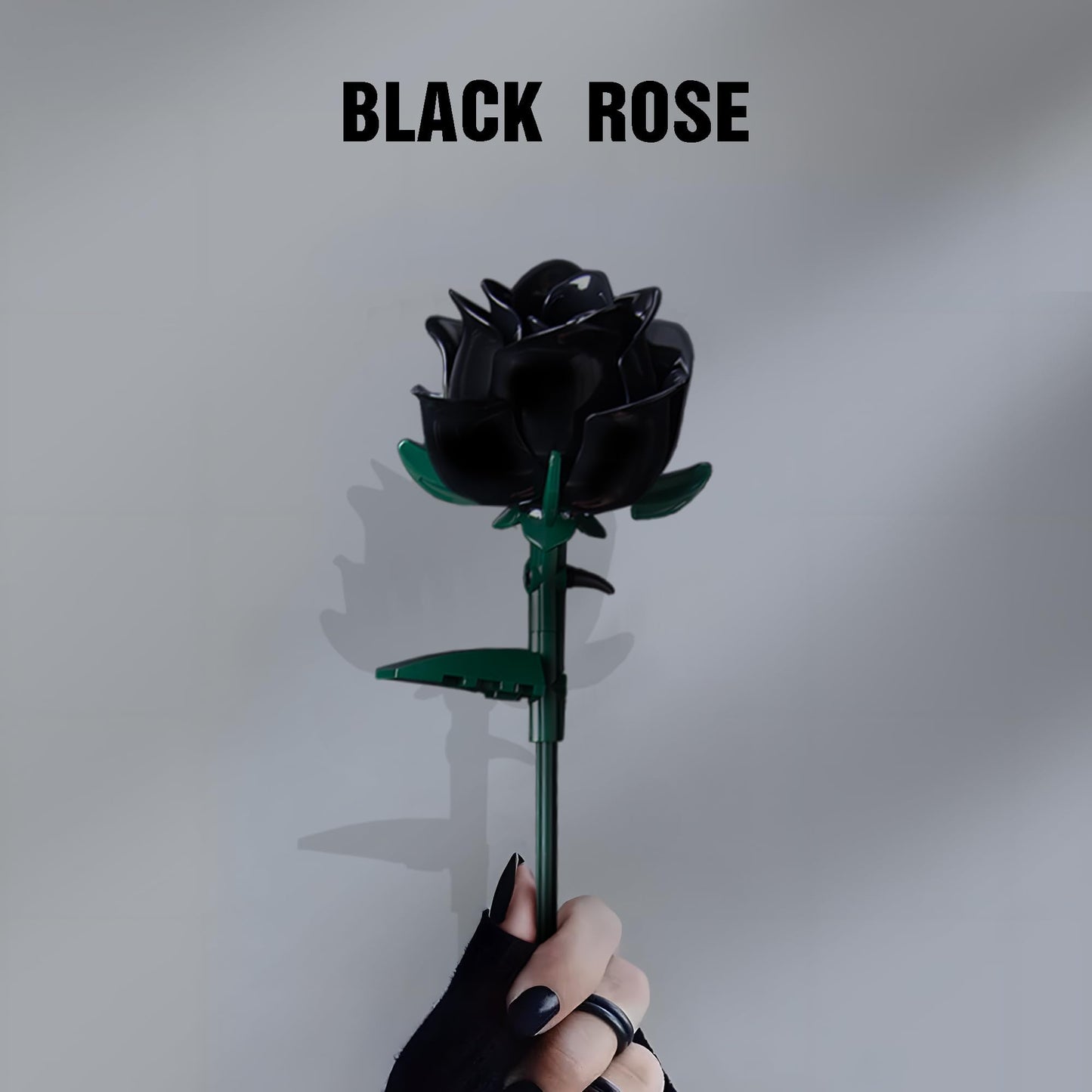 HI-REEKE Black Rose Bouquet Building Block Set – 660PCS Gothic Artificial Flowers for Home Decor