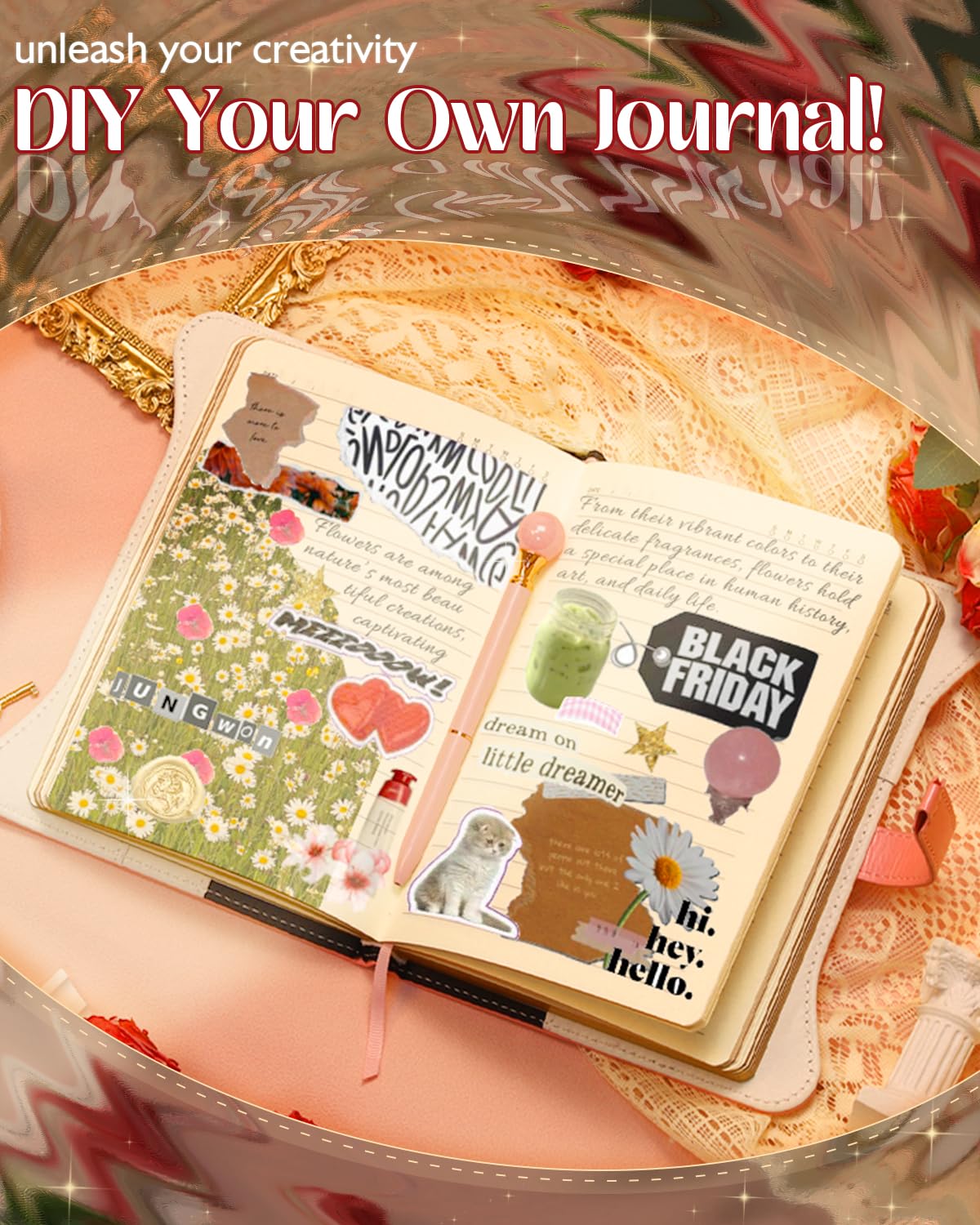 hi!SCI Diary with Lock & Keys – Rose Pink, 360-Page Private Journal for Girls & Teens