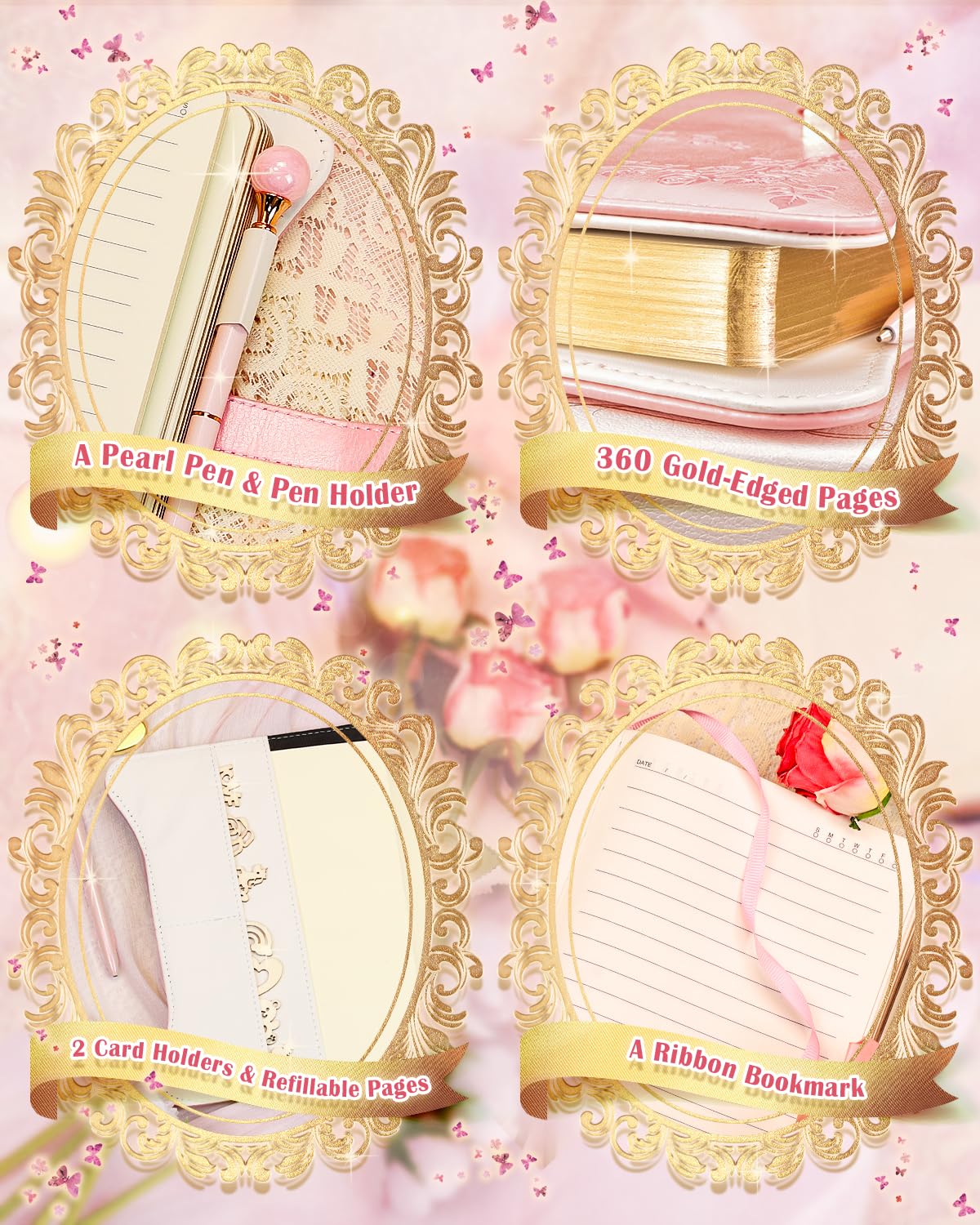 hi!SCI Diary with Lock & Keys – Rose Pink, 360-Page Private Journal for Girls & Teens