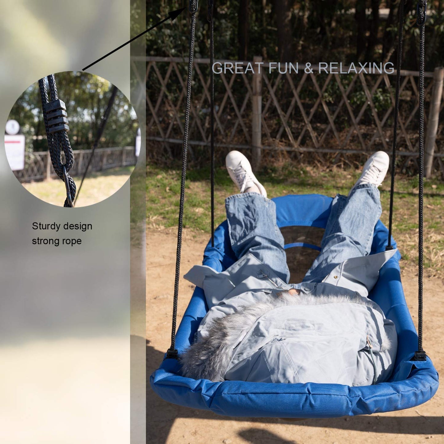 HI SUYI Platform Swing 66 Inch – Heavy-Duty Hammock Lounger for Backyard