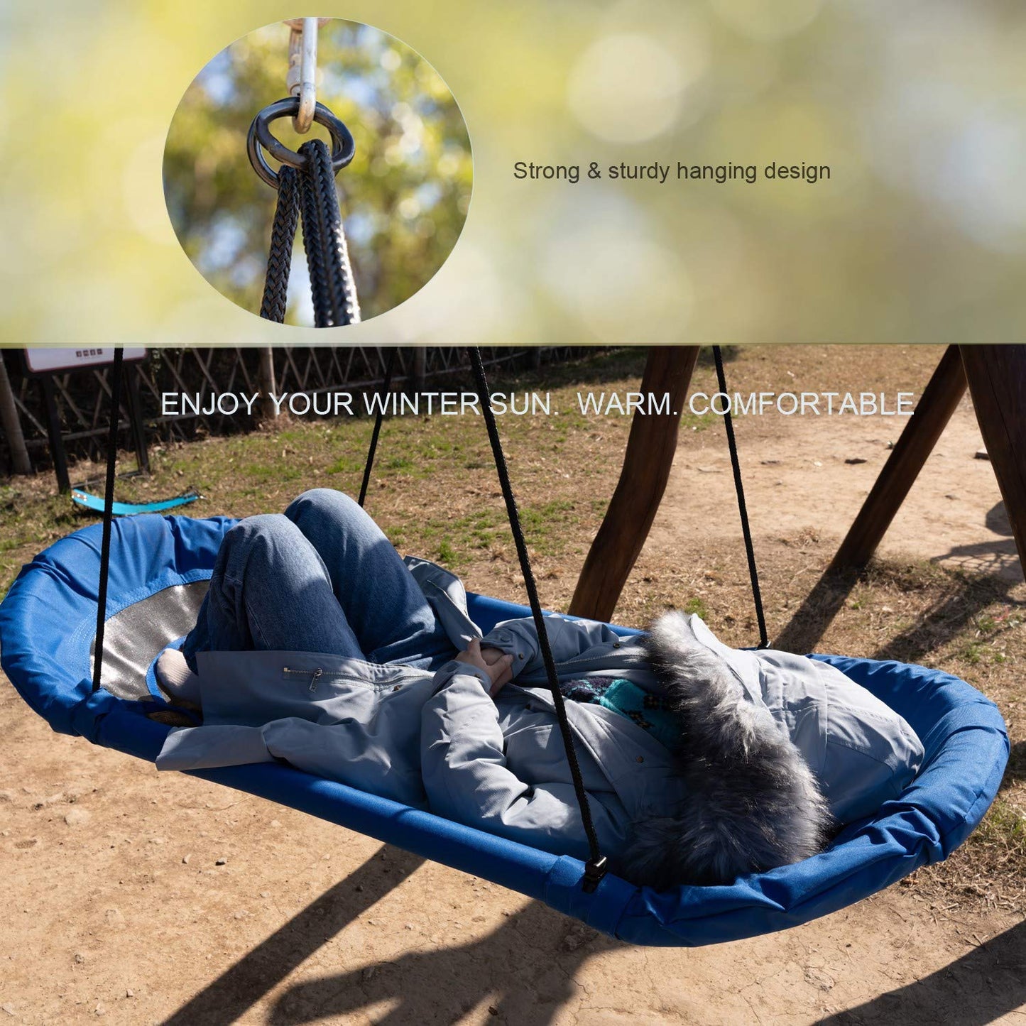 HI SUYI Platform Swing 66 Inch – Heavy-Duty Hammock Lounger for Backyard