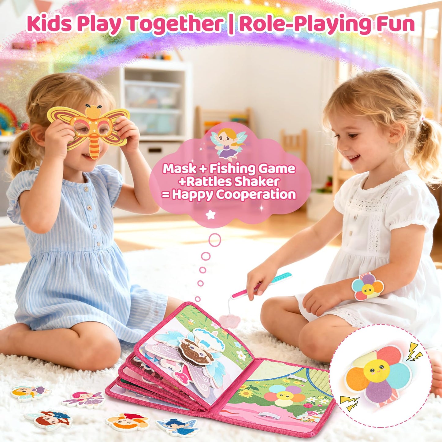 Hiber Sea 22-in-1 Busy Book for Toddlers 1-3 — Montessori Toy, Travel Quiet Activity Board