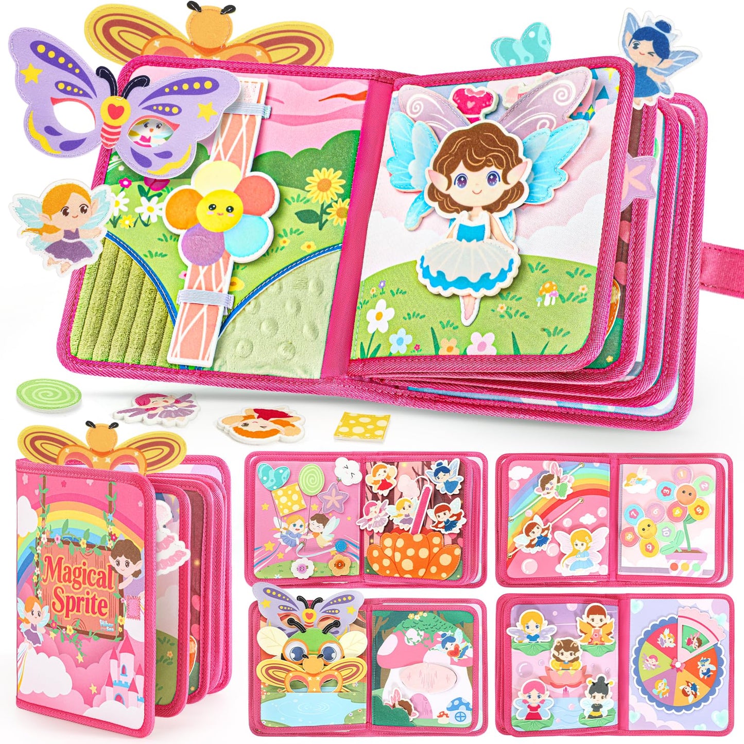 Hiber Sea 22-in-1 Busy Book for Toddlers 1-3 — Montessori Toy, Travel Quiet Activity Board