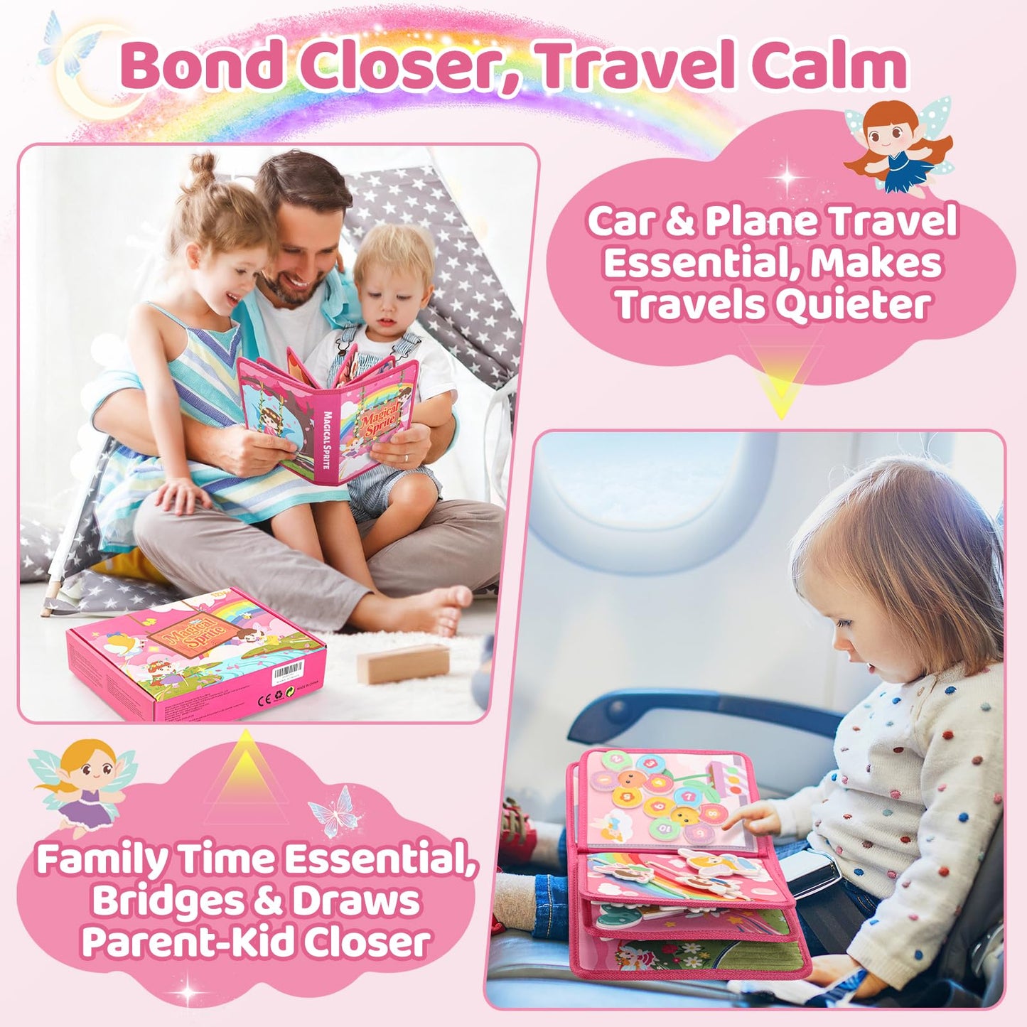 Hiber Sea 22-in-1 Busy Book for Toddlers 1-3 — Montessori Toy, Travel Quiet Activity Board