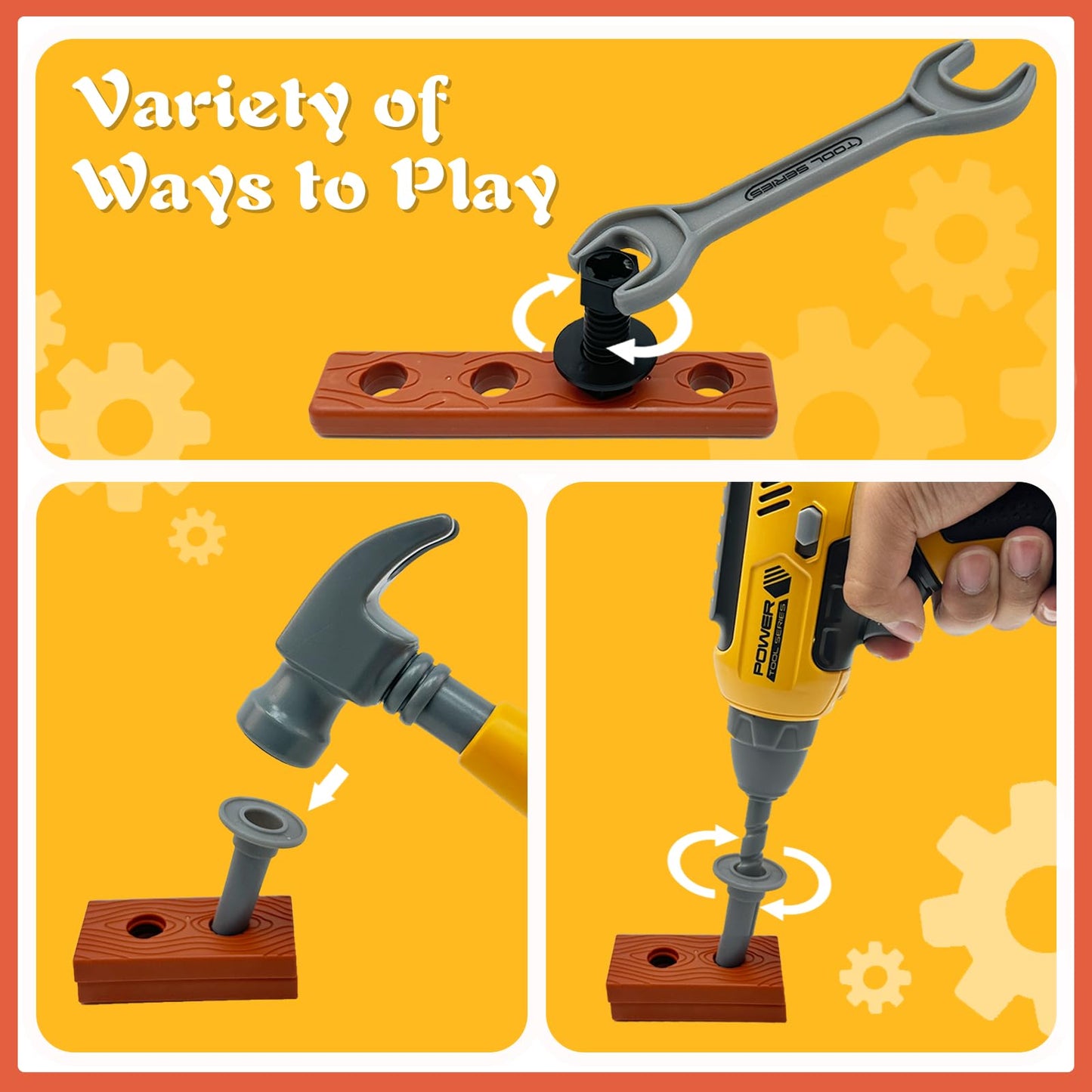 Hibility Kids Tool Set with Tool Box & Electric Drill – Pretend Play Construction Kit