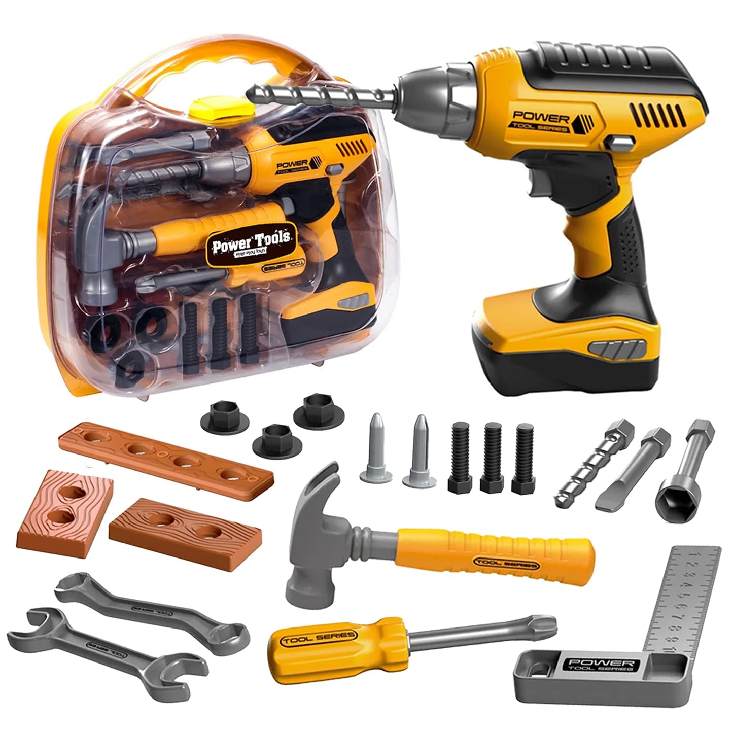 Hibility Kids Tool Set with Tool Box & Electric Drill – Pretend Play Construction Kit