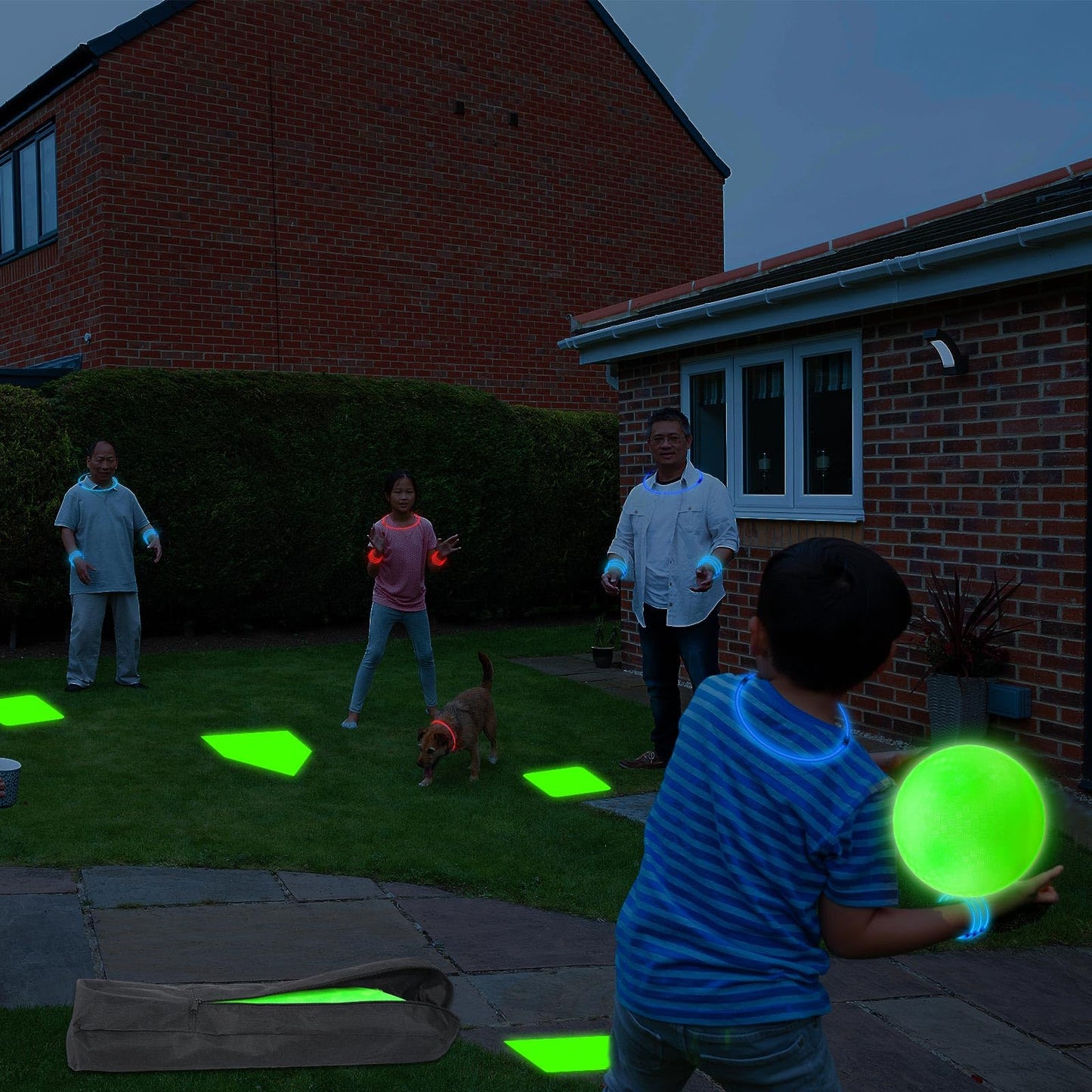 Hiboom Glow in the Dark Kickball Set – 13-Piece Night Play Kit with 10in Glow Balls