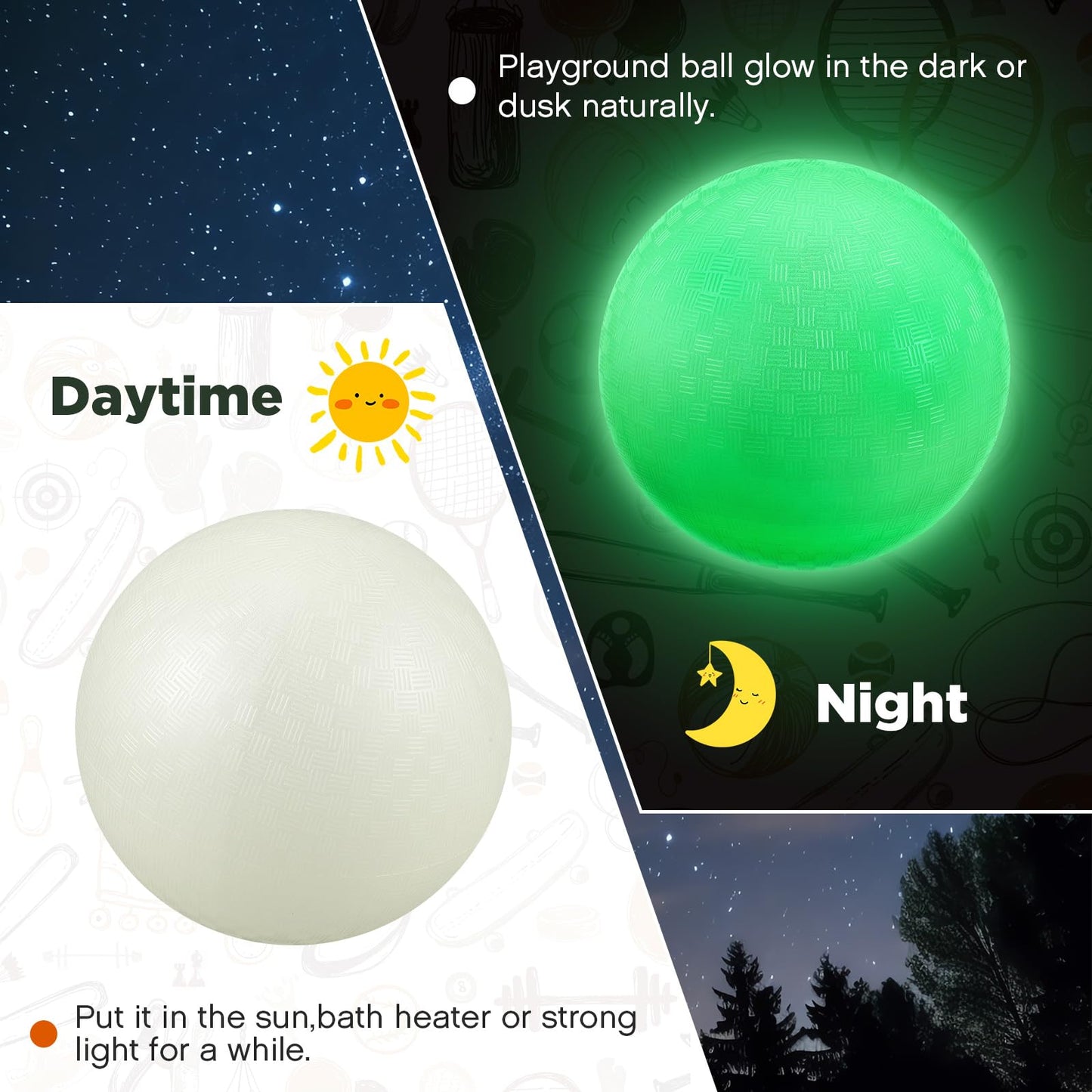 Hiboom Glow in the Dark Kickball – 10 Inch PVC, Pump Included