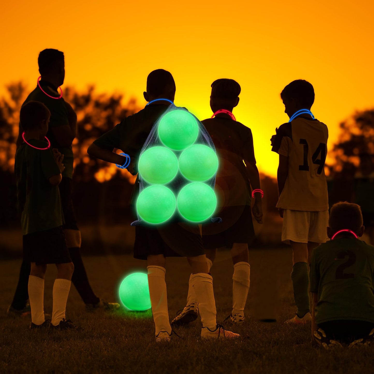 Hiboom Glow in the Dark Kickball – 10 Inch PVC, Pump Included