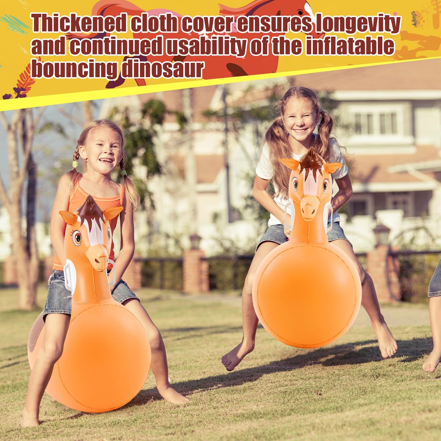 Hiboom 2-Pack Giant Inflatable Horse Hopping Toys – 51 Inch Bouncer
