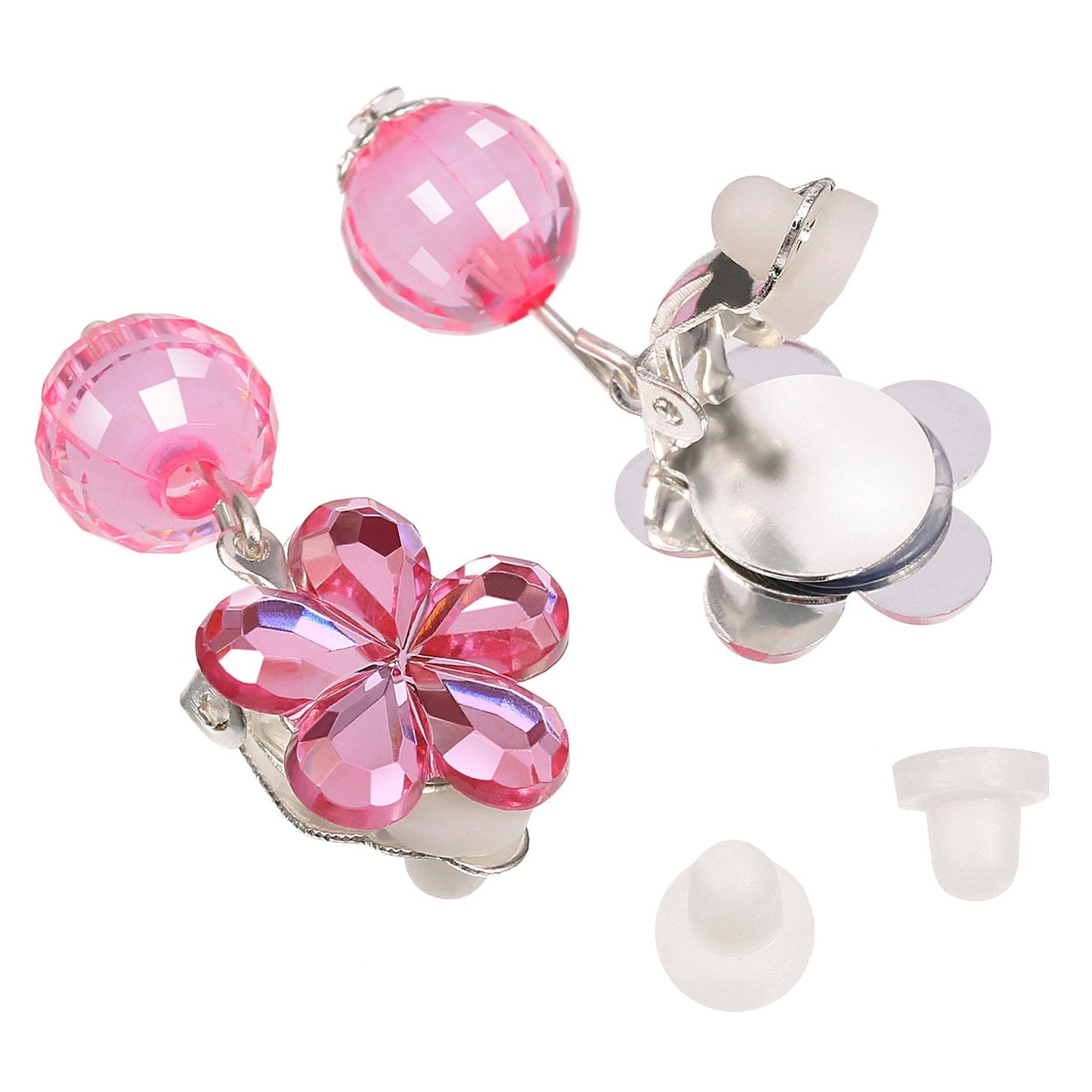Hicarer 7 Pairs Clip-On Earrings for Girls – Crystal Princess Set in Pink Box