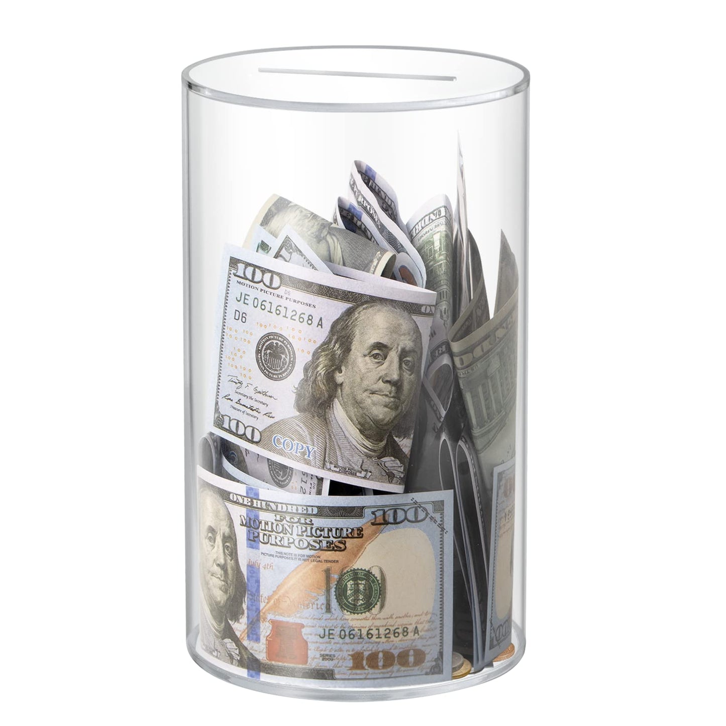 Hicocool Clear Piggy Bank – Unopenable Acrylic Savings Box (10\" H x 6\" D)