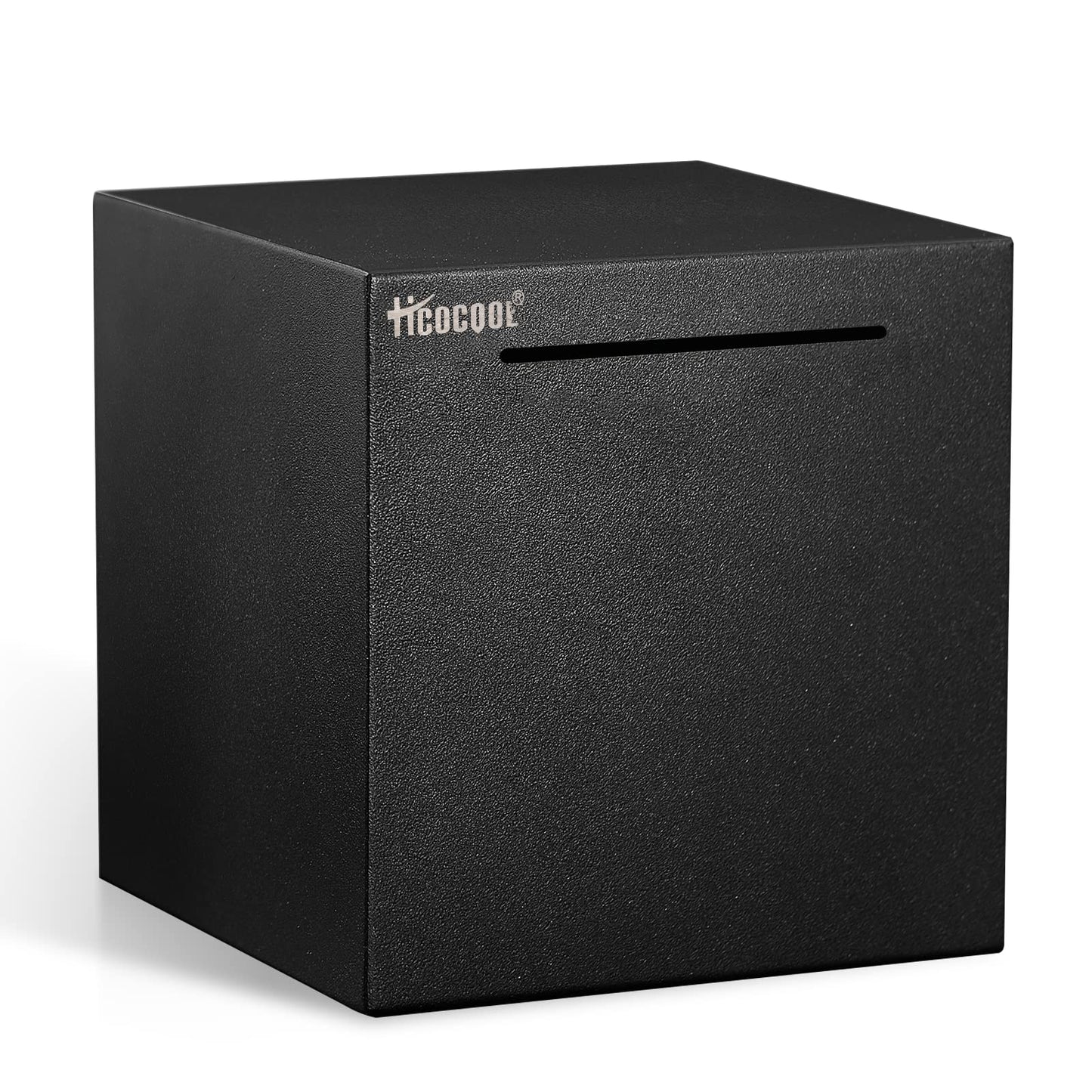 hicocool Piggy Bank for Adults – Stainless Steel Unbreakable Money Box (5.9 in, Black)