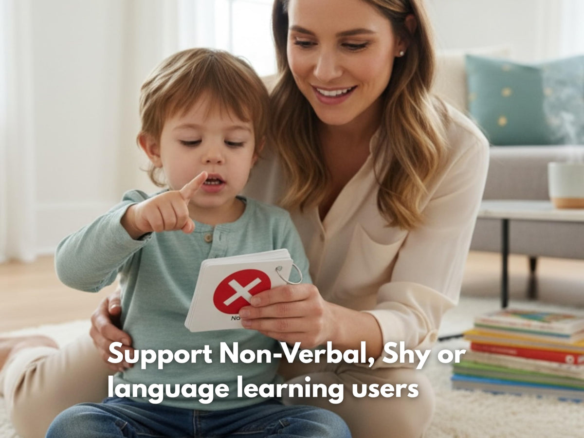 Hidaya Prints Plastic Communication Cards – 60 Double-Sided Visual Aid for Nonverbal Children & Adults